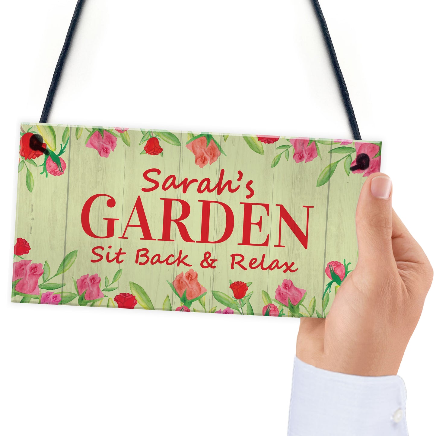 Garden Sign Personalised Hanging Plaque Summer House Decor