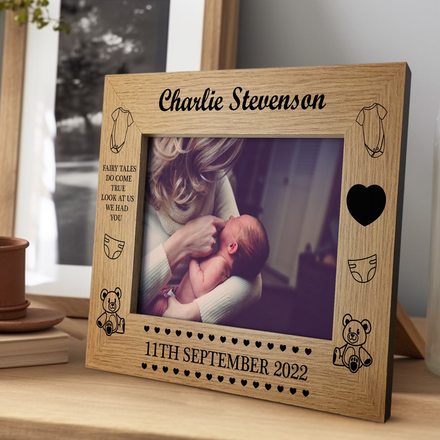 Baby Gift Personalised Photo Frame Birth Details Nursery Decor