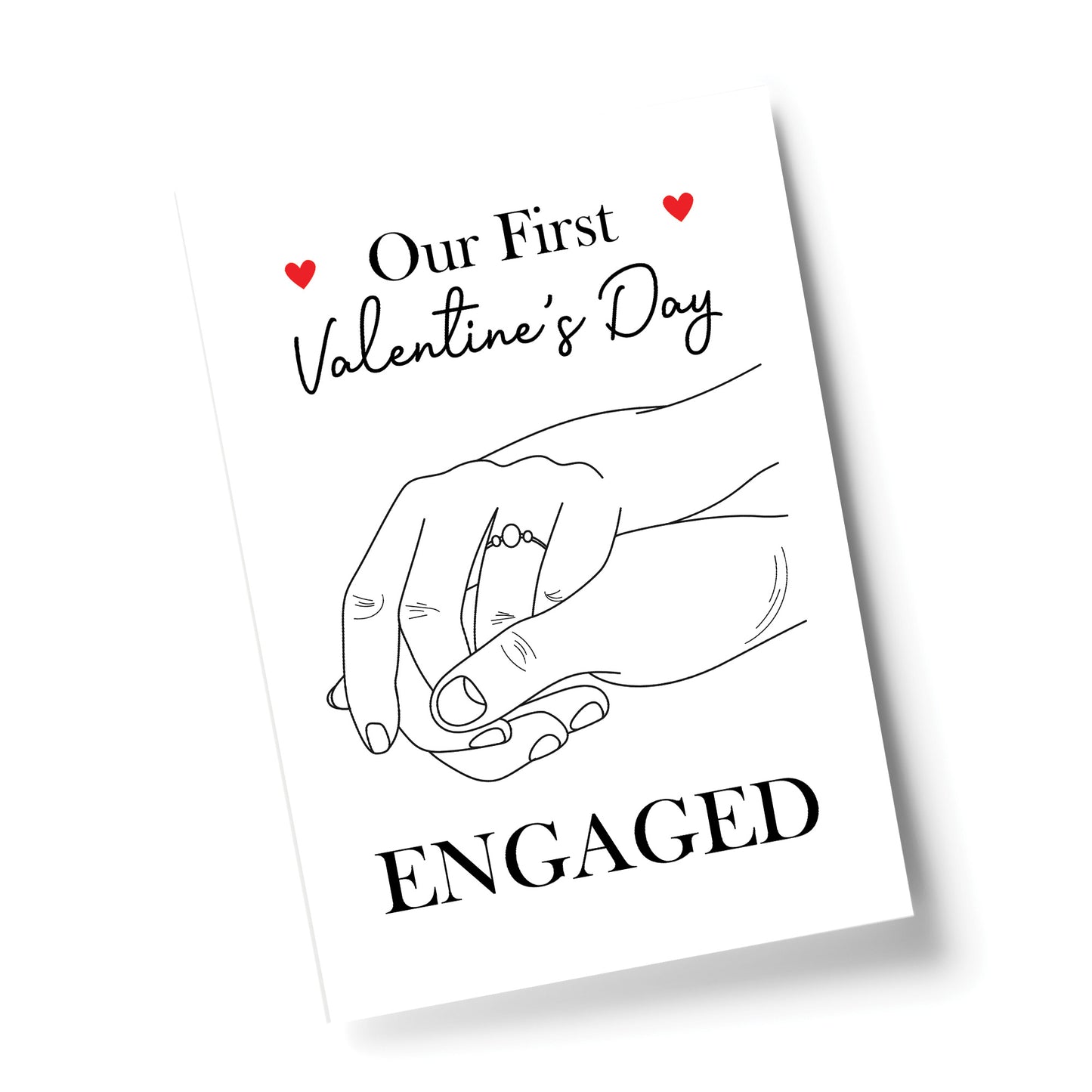 1st First Valentines Day Engaged Print Gift For Couple