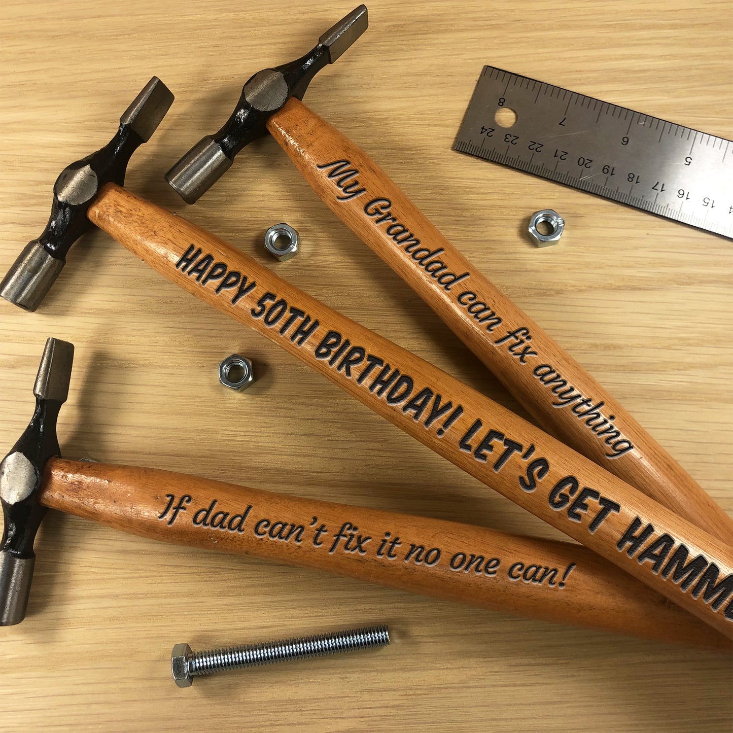 Engraved Hammer 50th Birthday Novelty Gifts For Him Friendship