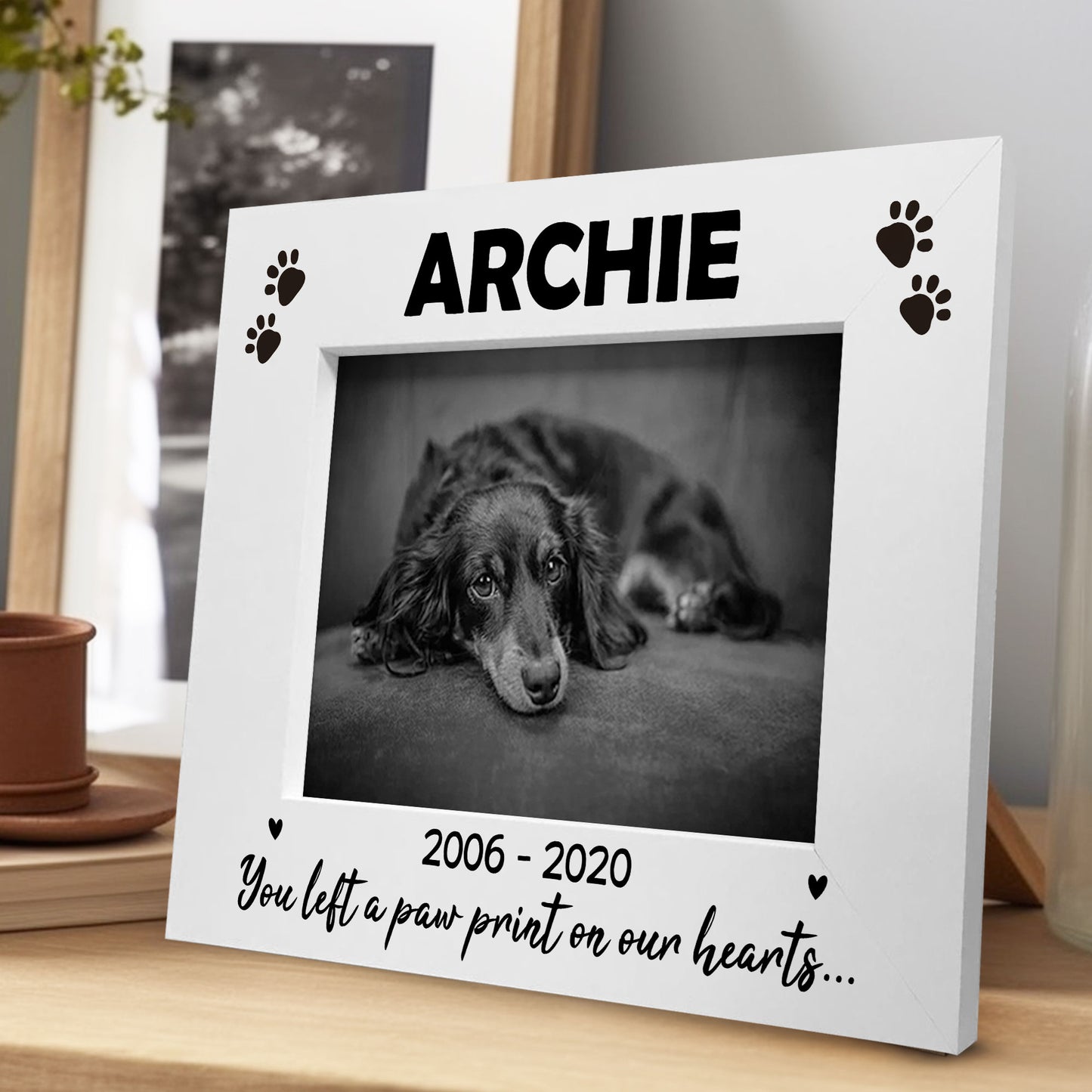 Pet Photo Frame Wooden Gift Personalised Dog Puppy Handmade