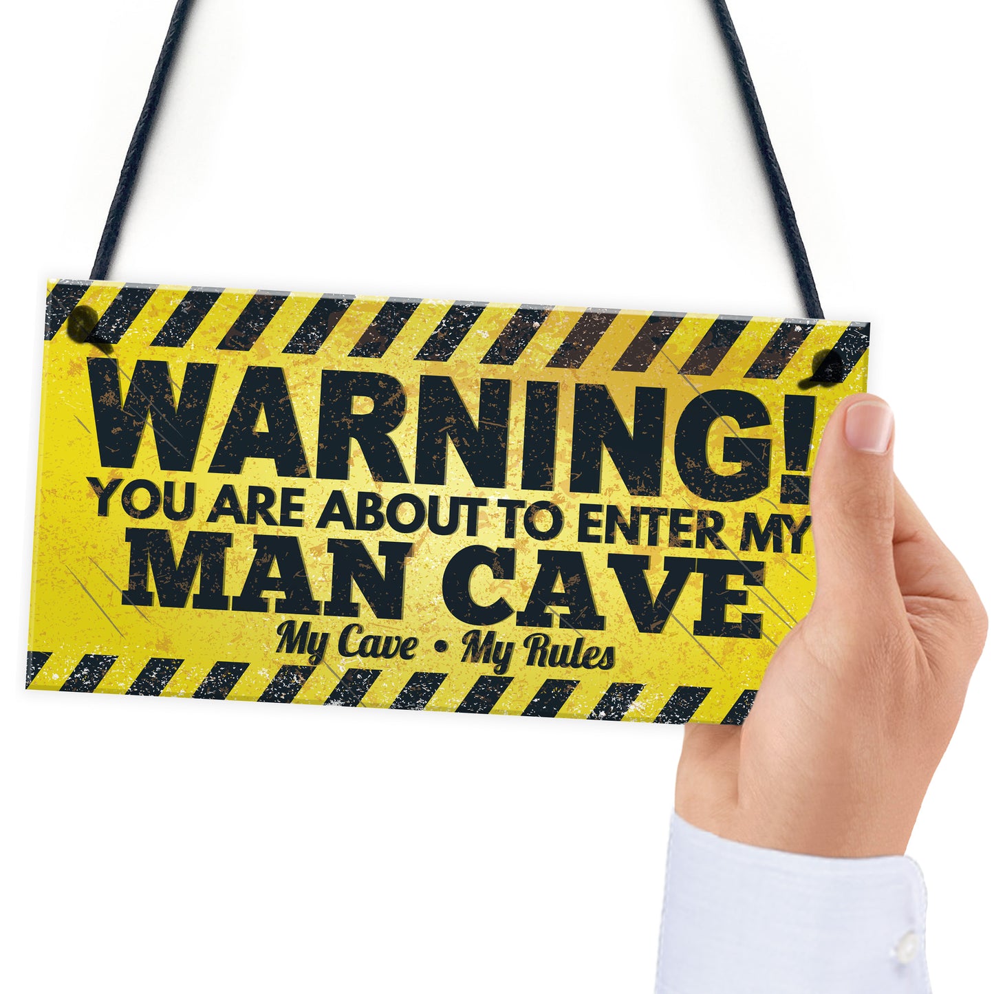 Man Cave Funny Hanging Plaque Fathers Day Gift Games Room