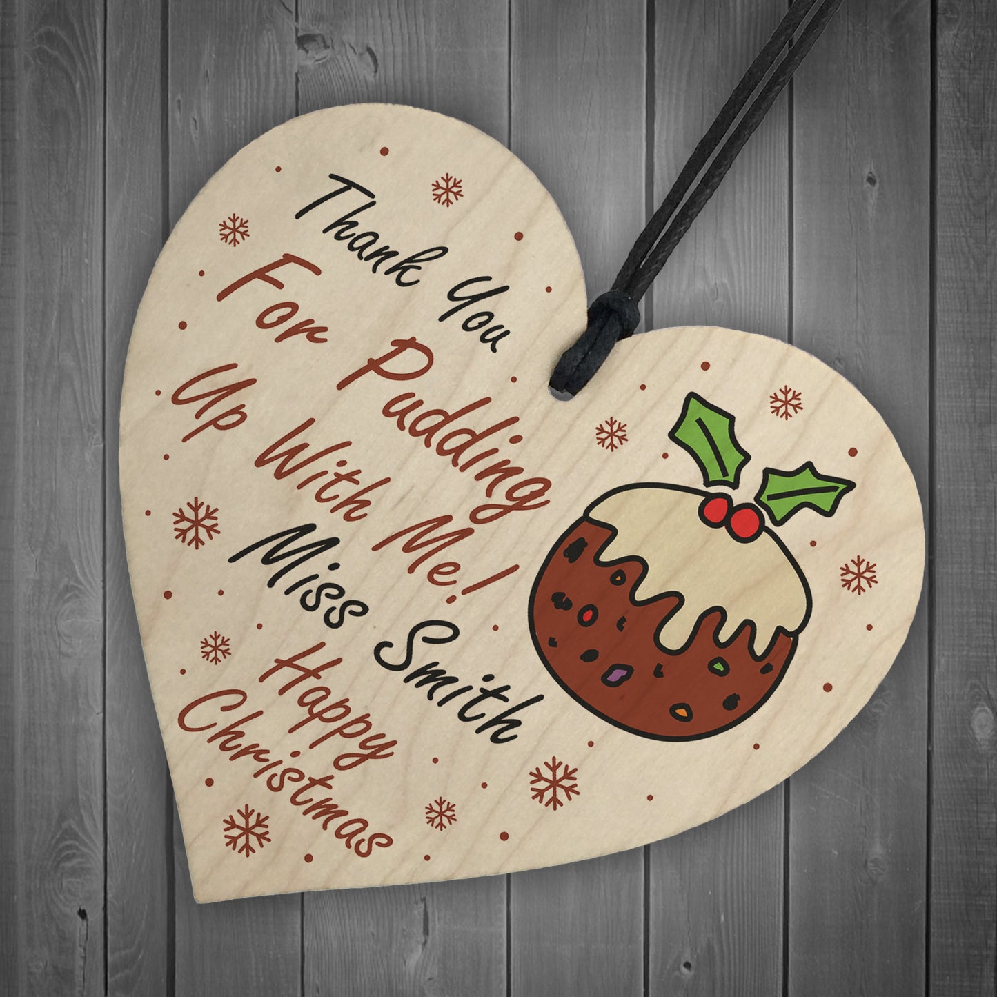 Novelty Hanging Christmas Tree Decoration Personalised Teacher