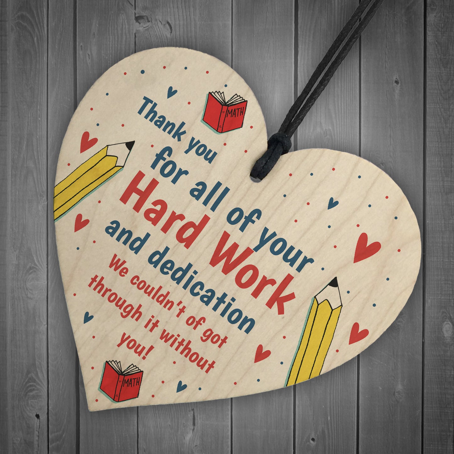 Special Thank You Gift For Teacher Teaching Assistant Wood Heart