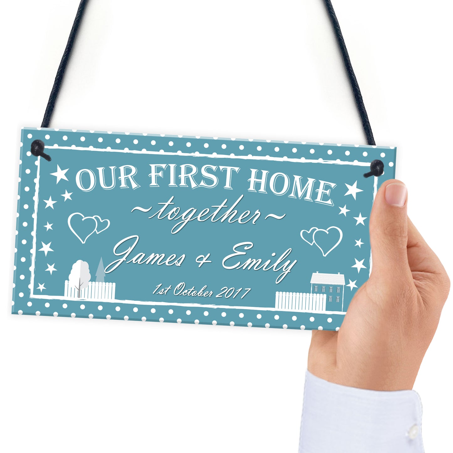 Personalised First Home Together Housewarming Hanging Plaque