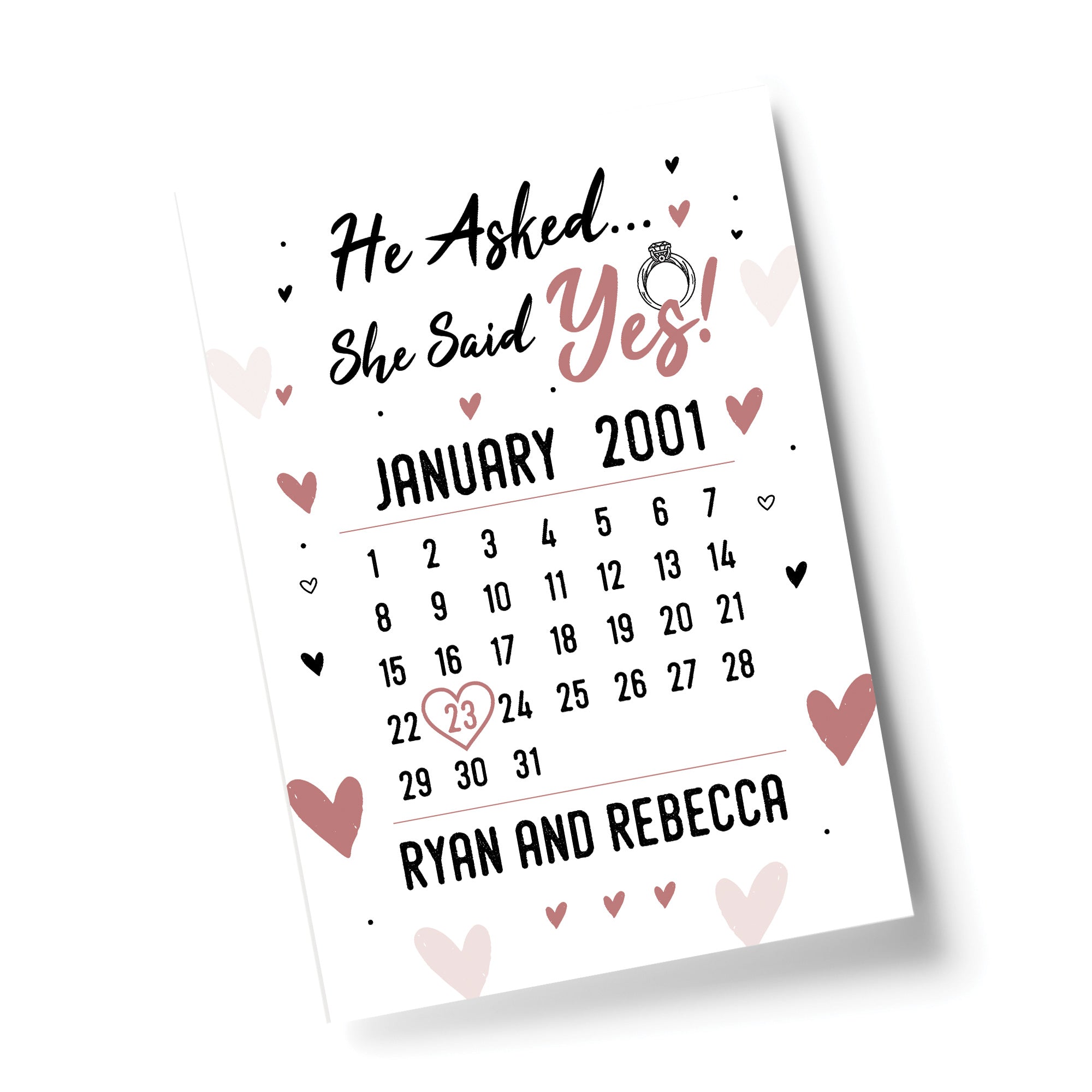 Engagement Gifts for Couple, Personalised Engagement Date Gifts, Gift for  Fiance, Engagement Calendar, Engagement Anniversary With Grey Bag - Etsy