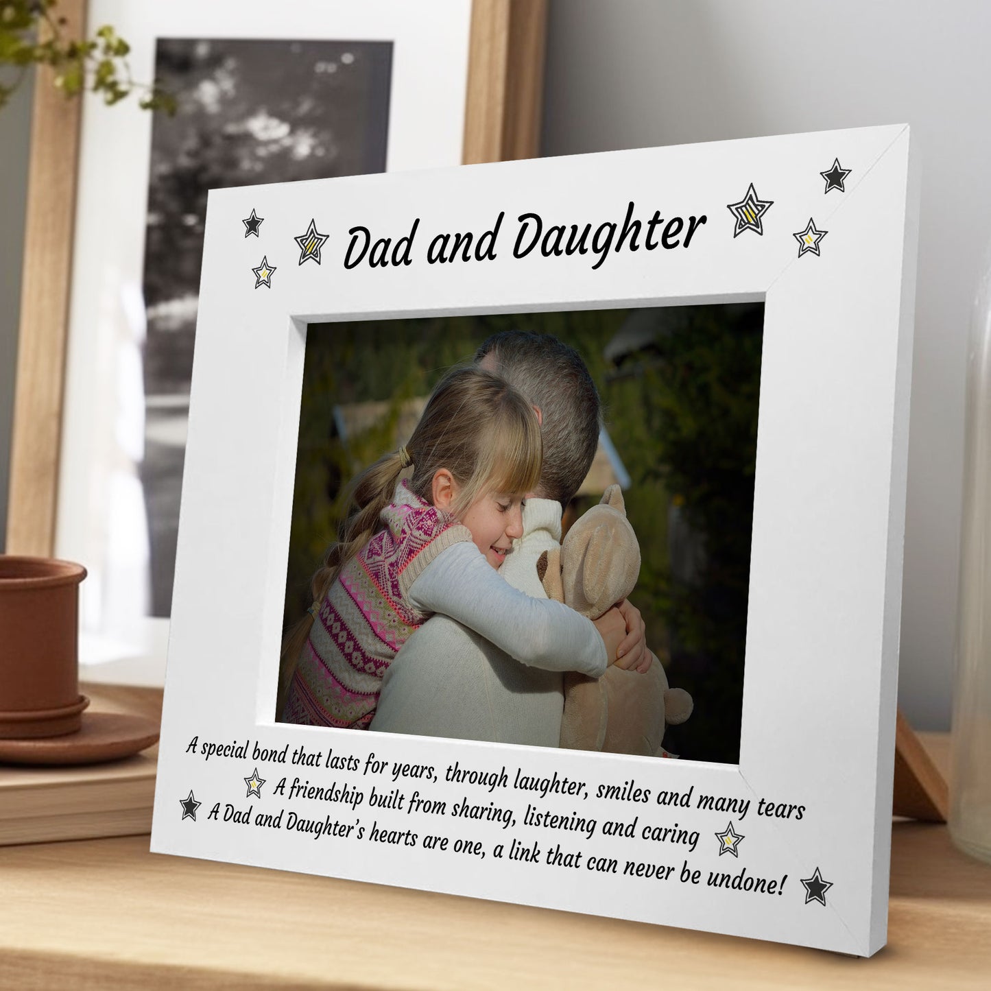 Dad Gifts From Daughter Wooden Photo Frame Fathers Day Gift Dad