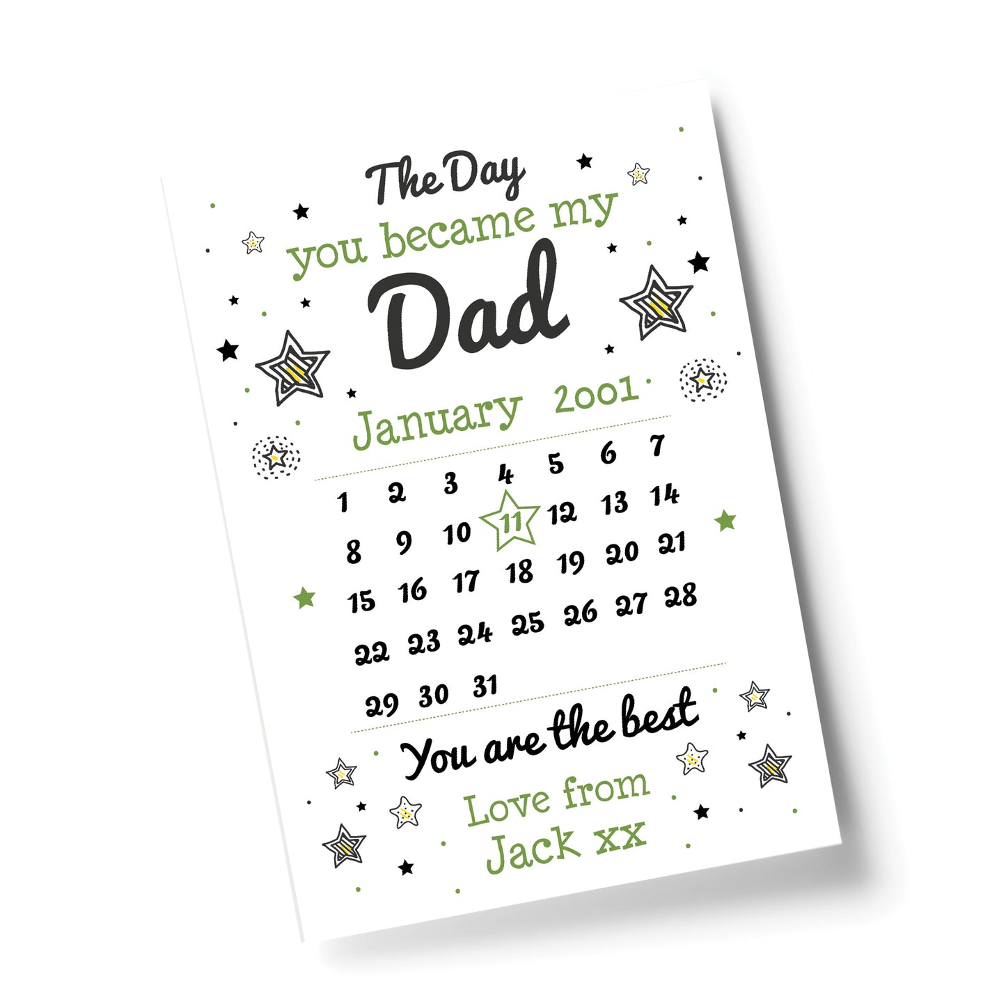 Personalised Fathers Day Gifts For Daddy Grandad Print Calendar