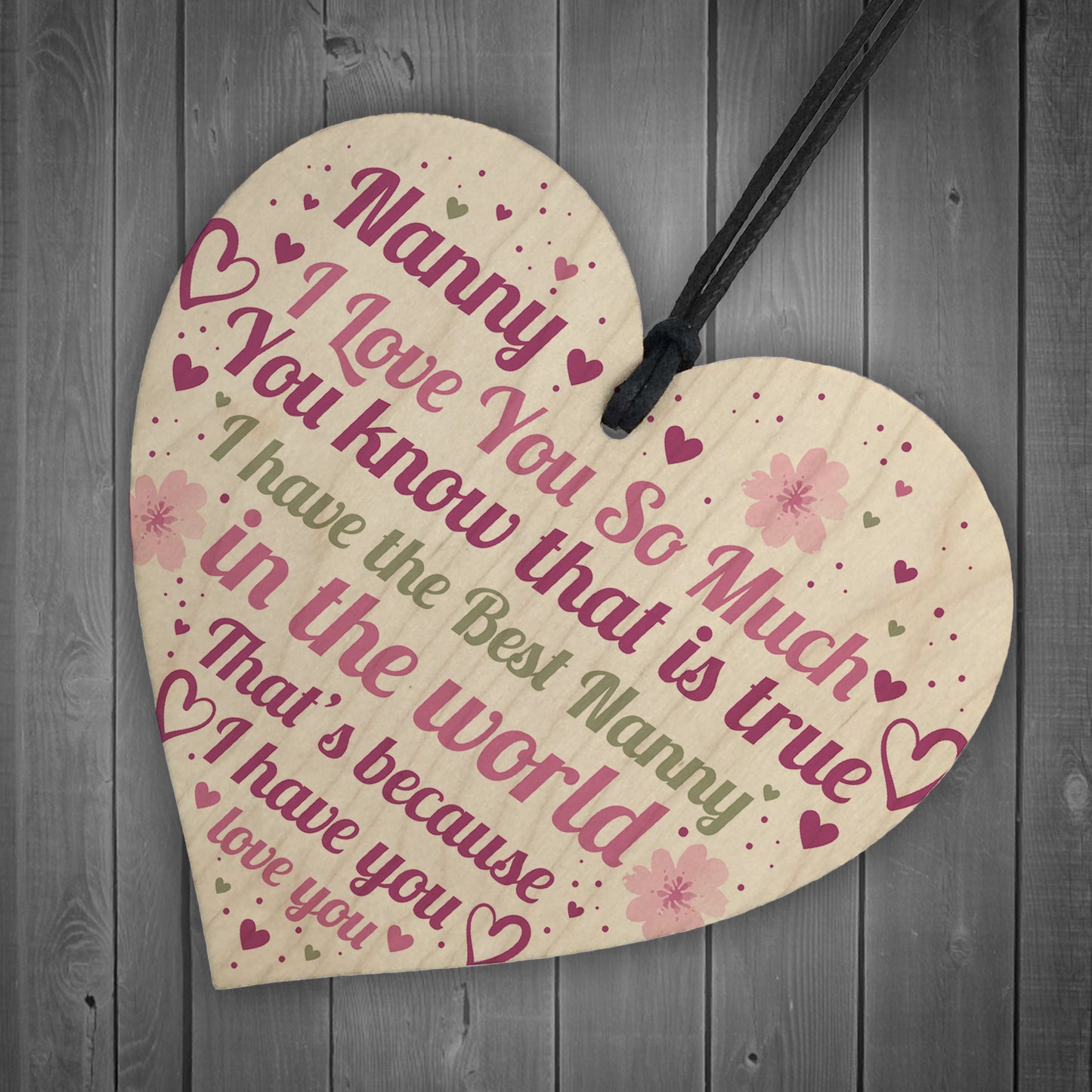 Nanny Gifts Mothers Day Gift For Her Wooden Heart Nanny Birthday