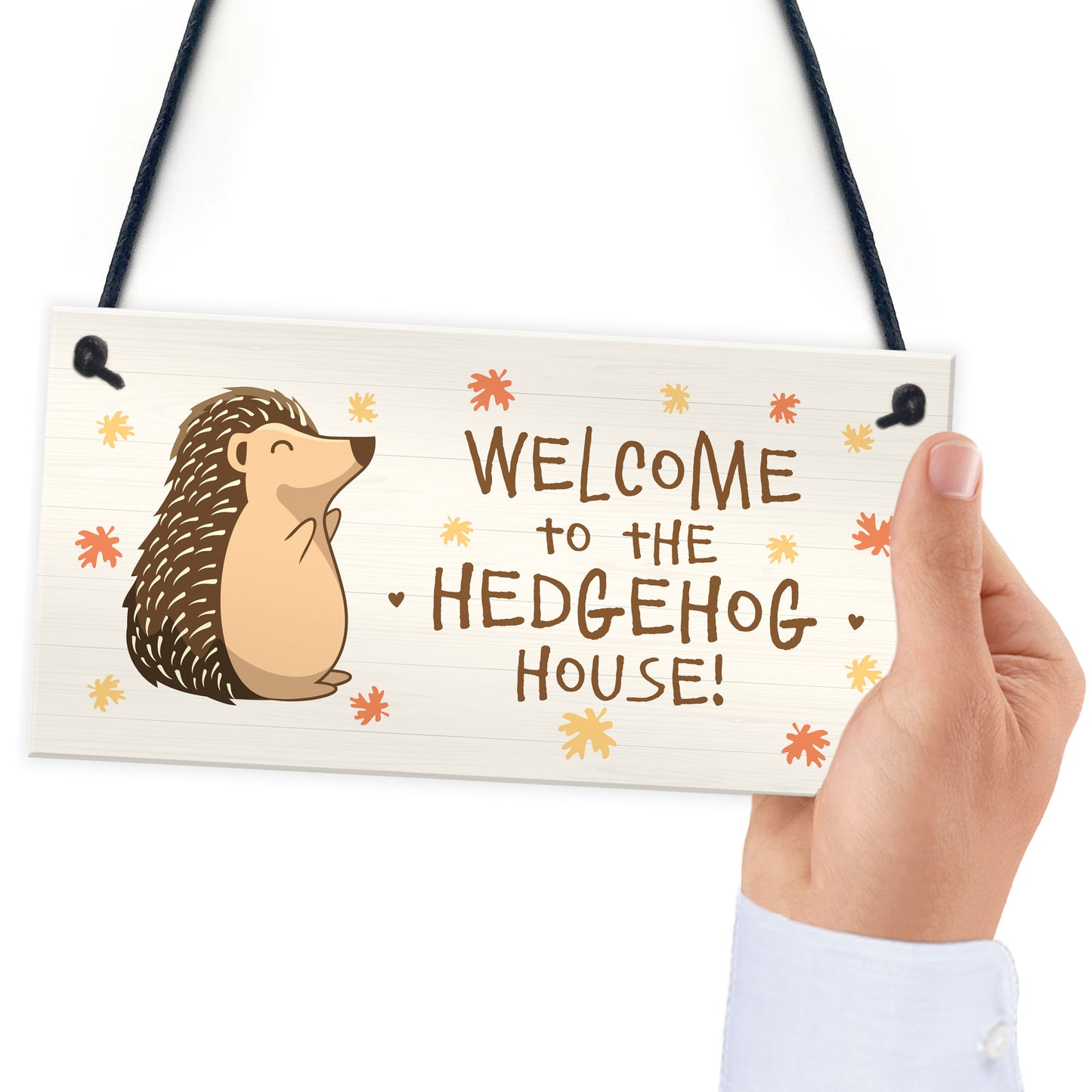 Welcome Hedgehog Sign Hanging Garden Shed Plaque Hedgehog Gift