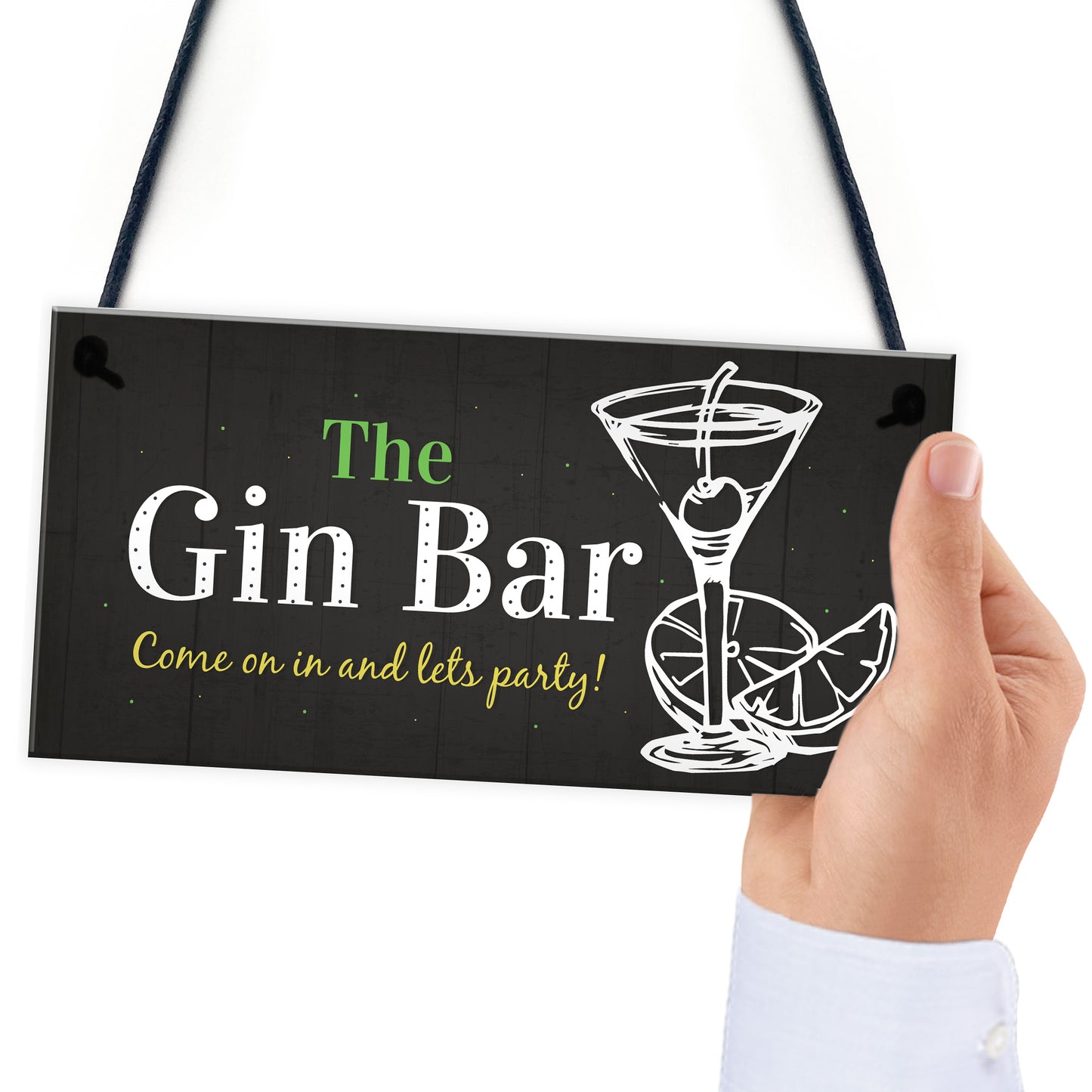 Gin Bar Party Plaque Man Cave Garden Kitchen Pub Bar Sign