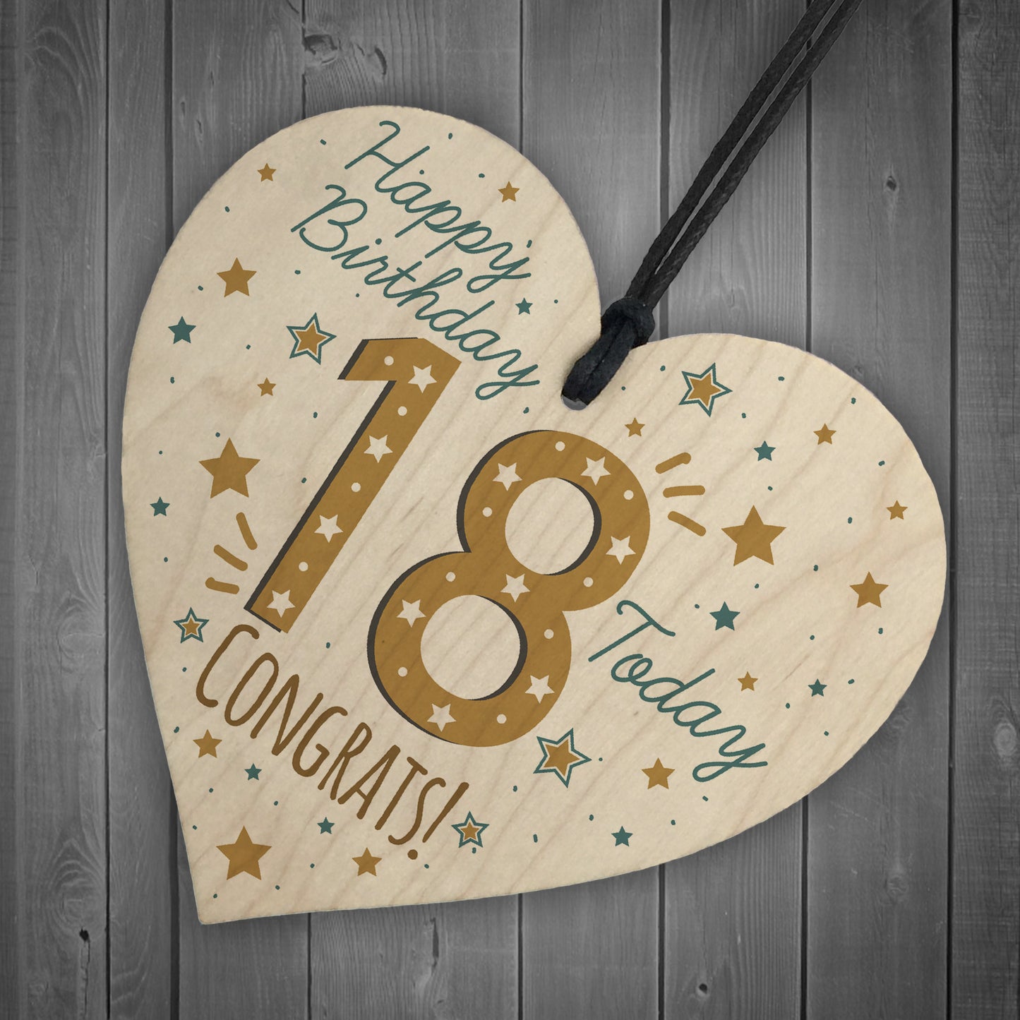 18th Birthday Handmade Wooden Heart Plaque Friendship Card Gift