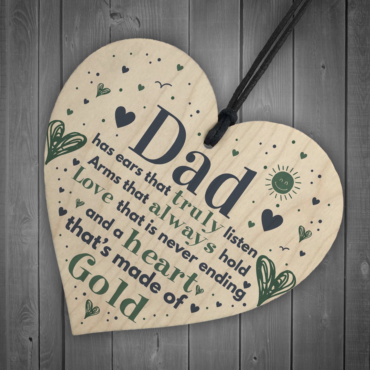 Fathers Day Gift Wooden Heart Gift For Dad Daddy Daugther Gifts