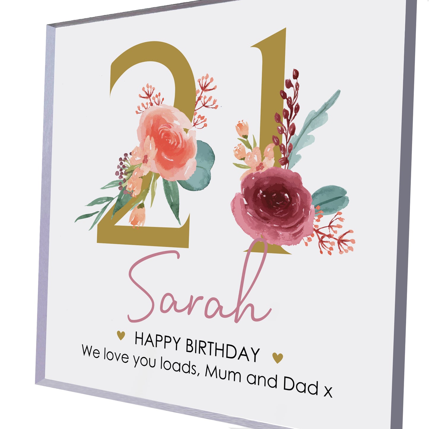 PERSONALISED 21st Birthday Gifts Girls Daughter Her Clear Block