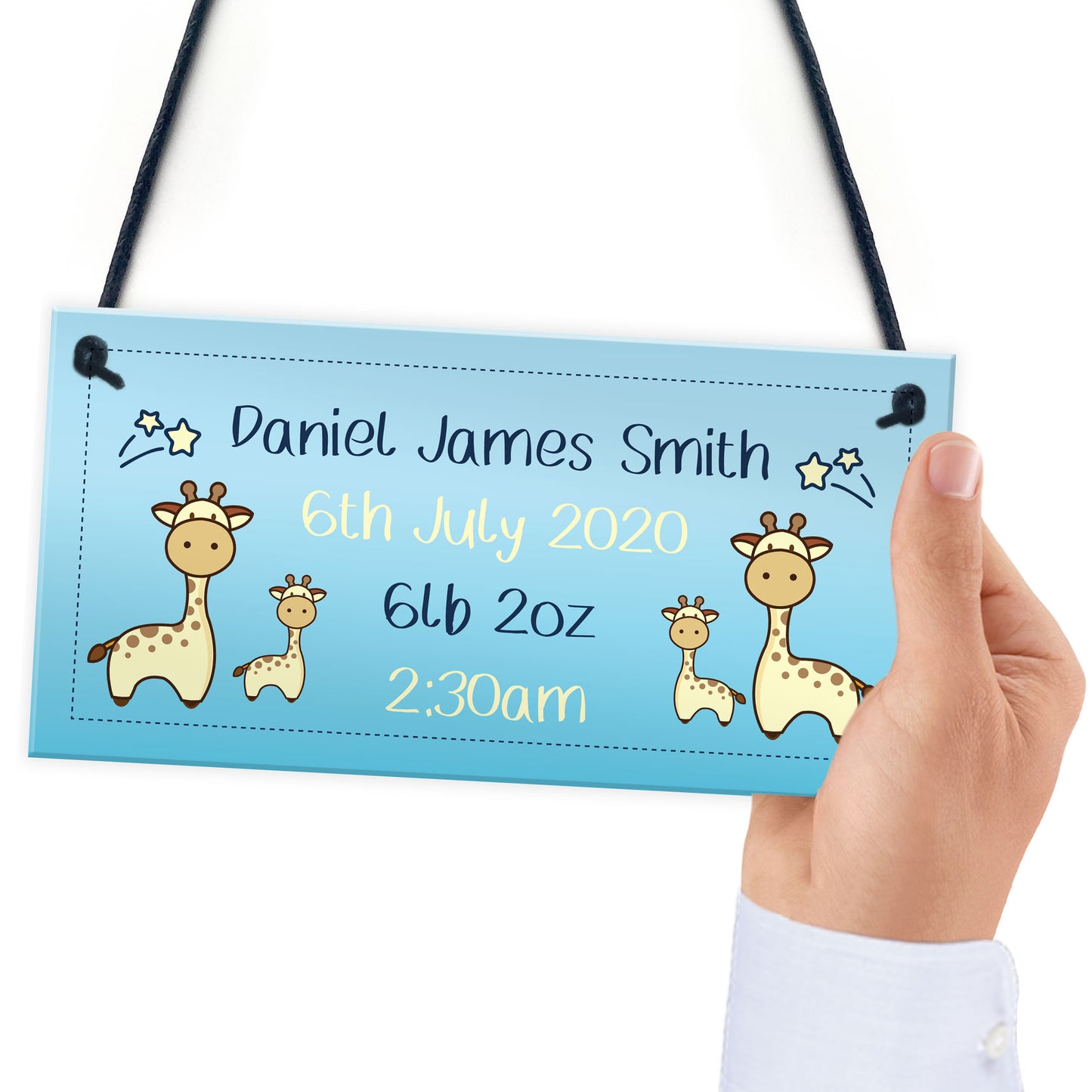 Baby Boy Nursery Sign Birth Details PERSONALISED Baby Gift