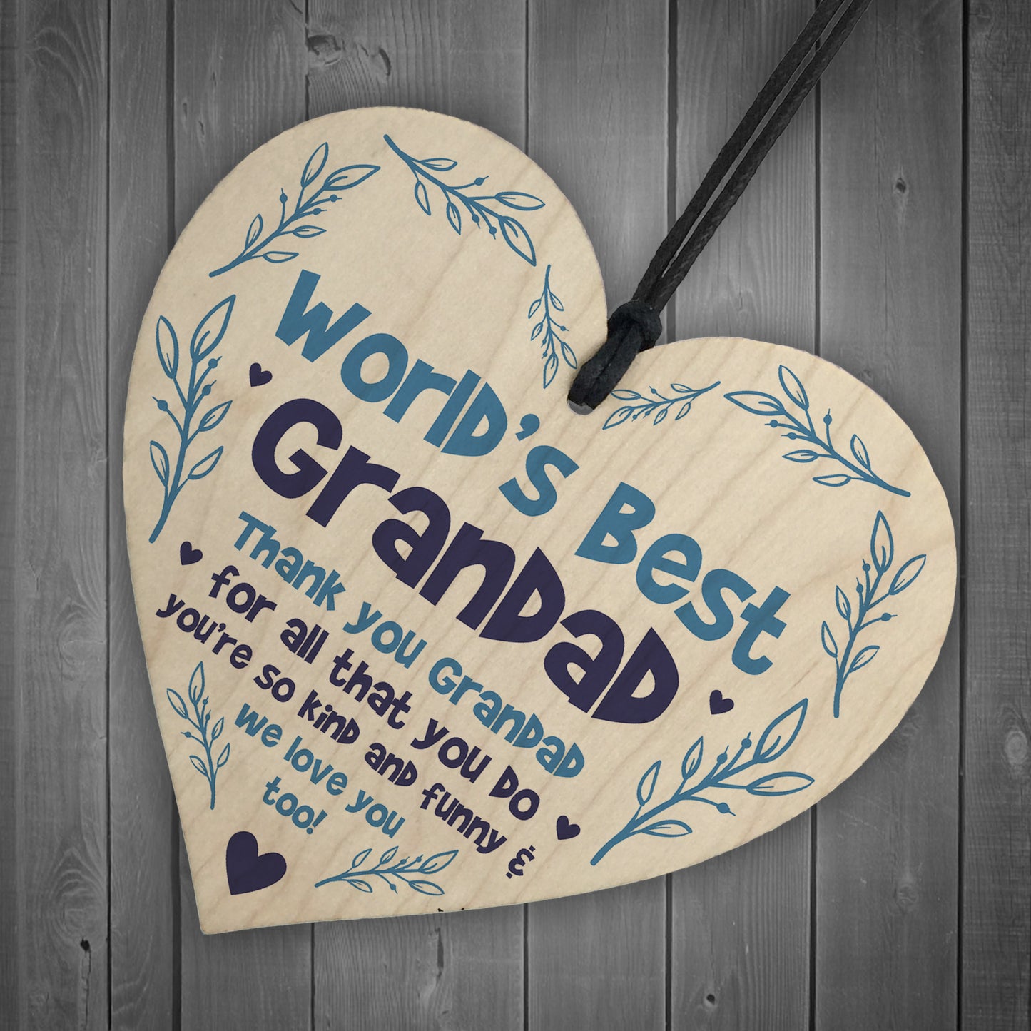 Fathers Day Gift For Grandad Heart Novelty Grandad Birthday