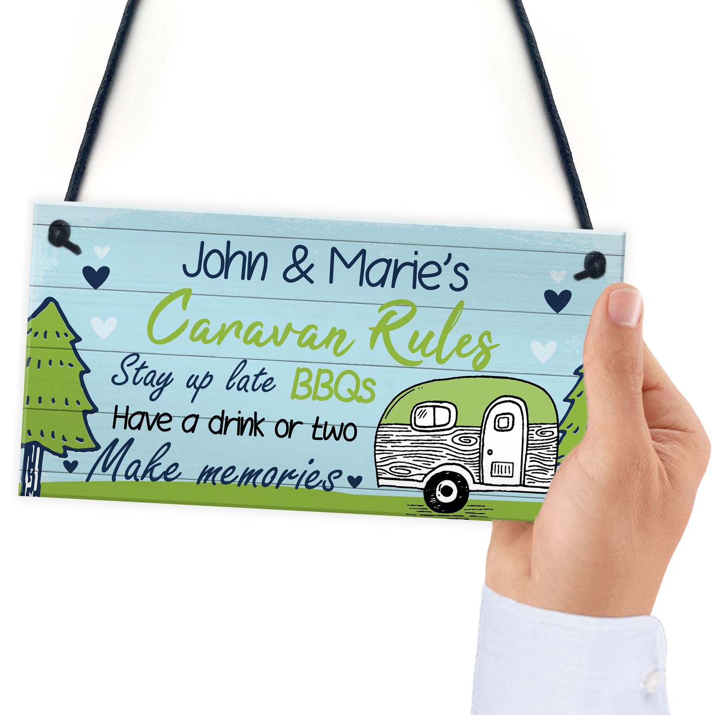 PERSONALISED Caravan Sign Hanging Caravan Rules Sign Novelty