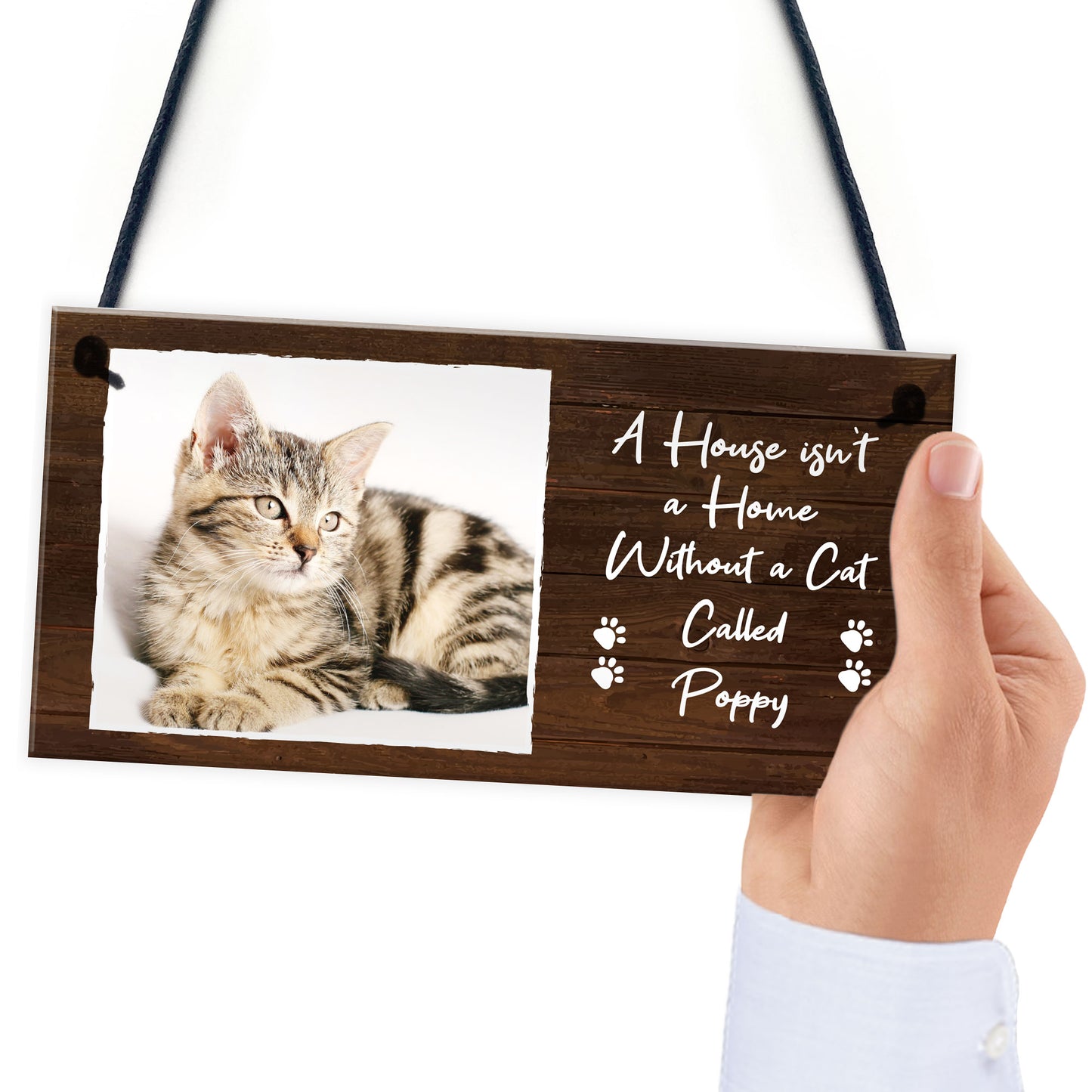 Personalised Photo Cat Sign Home Decor Cat Lover Gift For Family