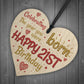 Novelty 21st Birthday Gift Heart Wood Plaque Friendship Keepsake