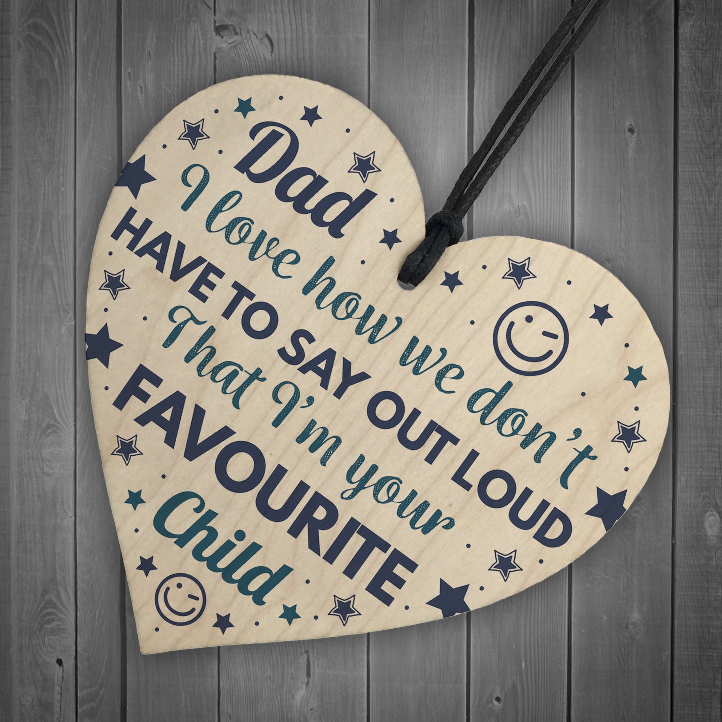 Funny CFathers Day Gifts Novelty Wooden Heart Birthday Gift Dad