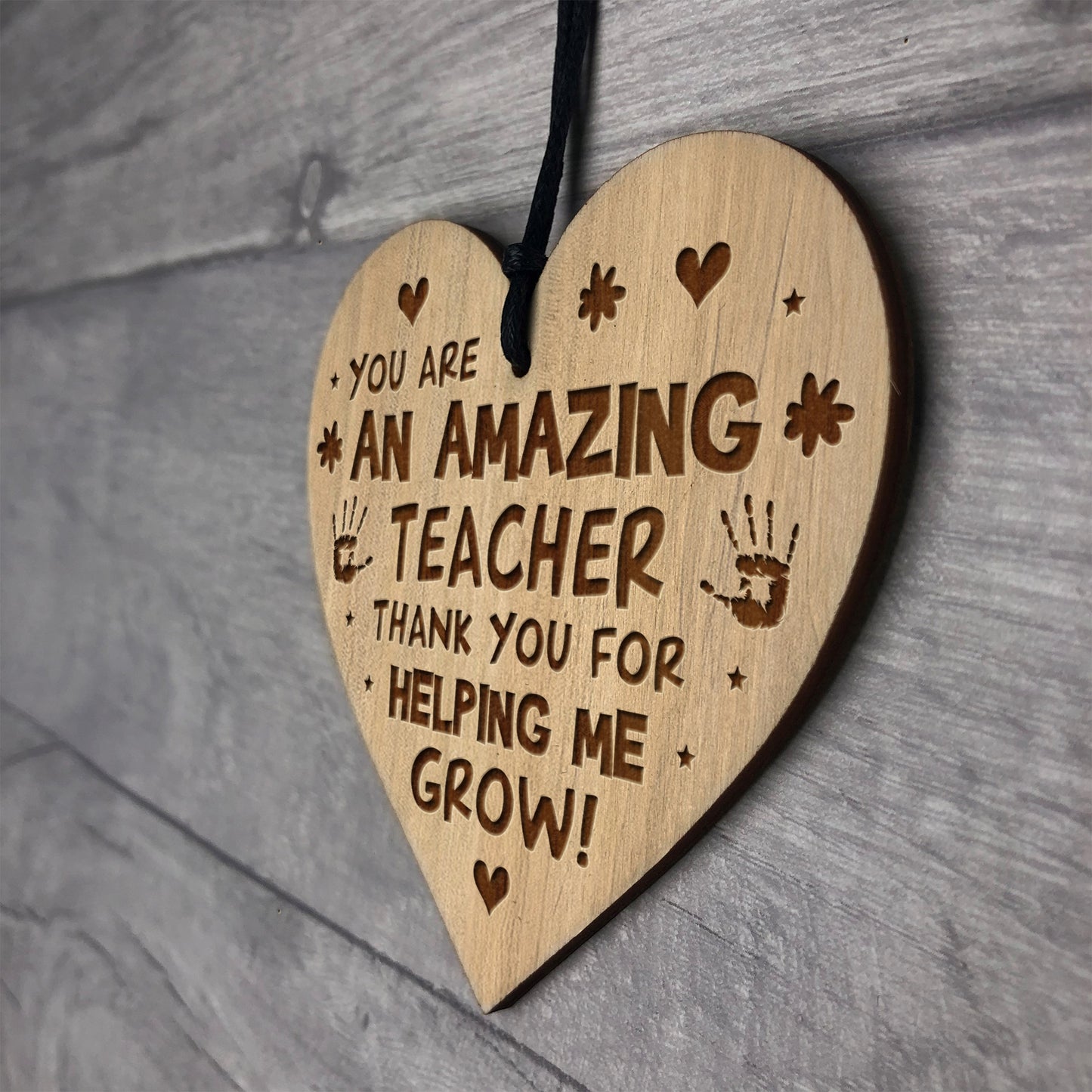 Thank You Gifts For Teacher Engraved Heart AMAZING TEACHER