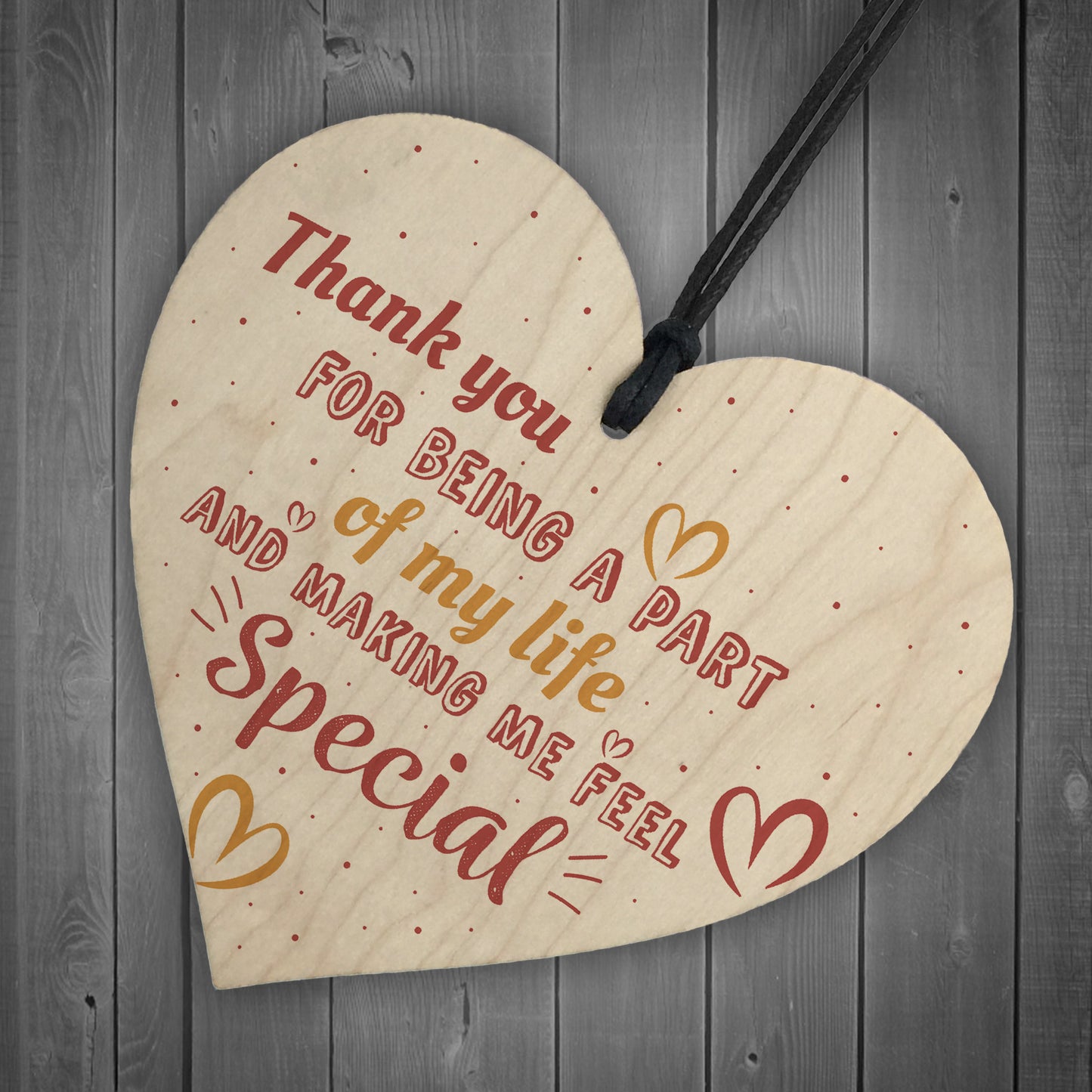 Thank You Colleague Teacher Friendship Gift Wooden Heart Plaque