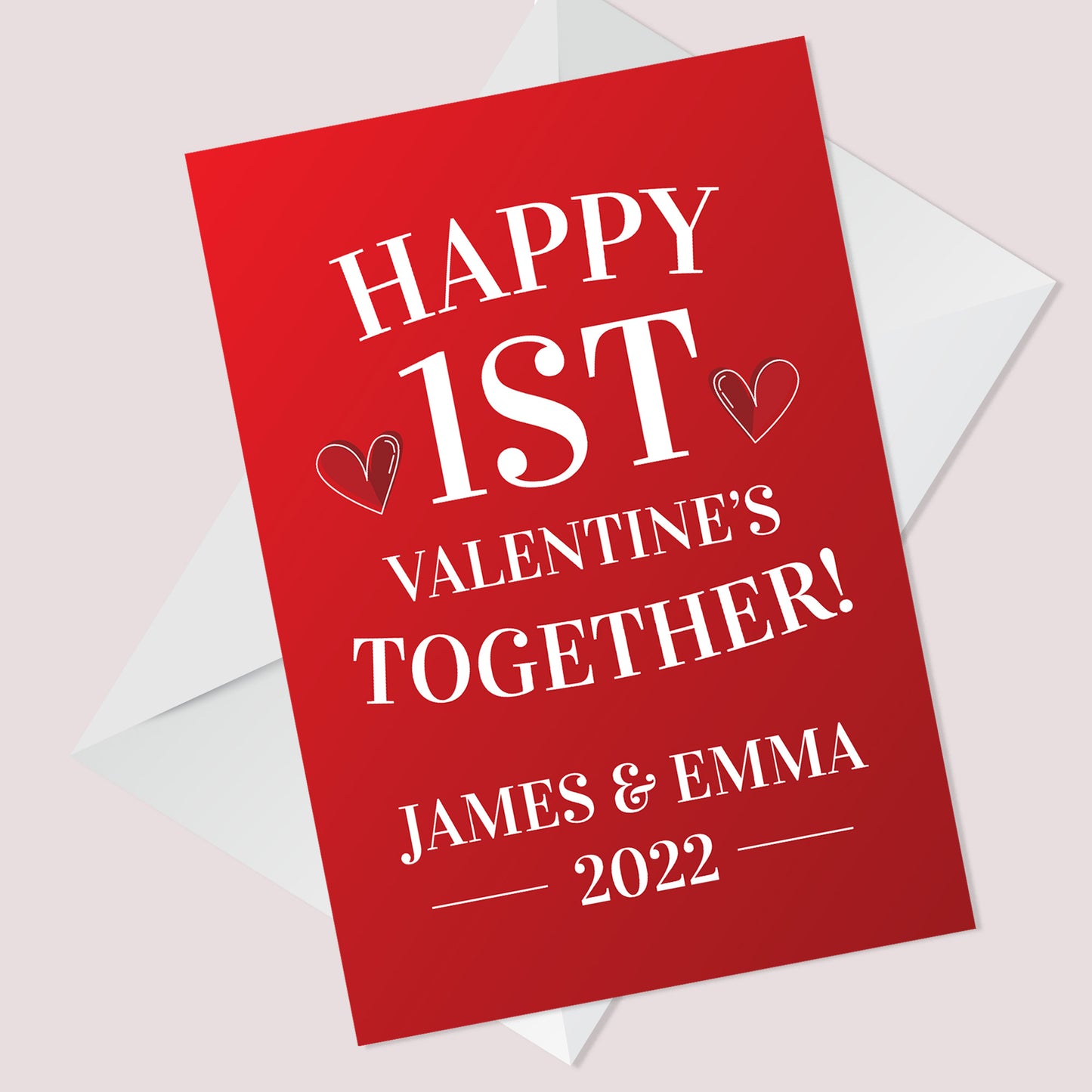 1st Valentines Together Card Personalised Perfect Card For Him