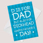 Rude Humour Fathers Day Card Funny Cheeky Fathers Day Card