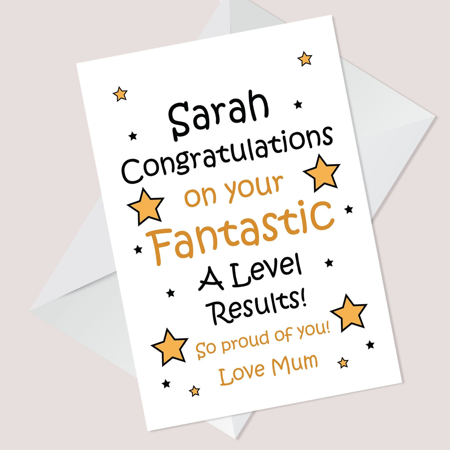 Personalised A Level Results Card Congratulations Card