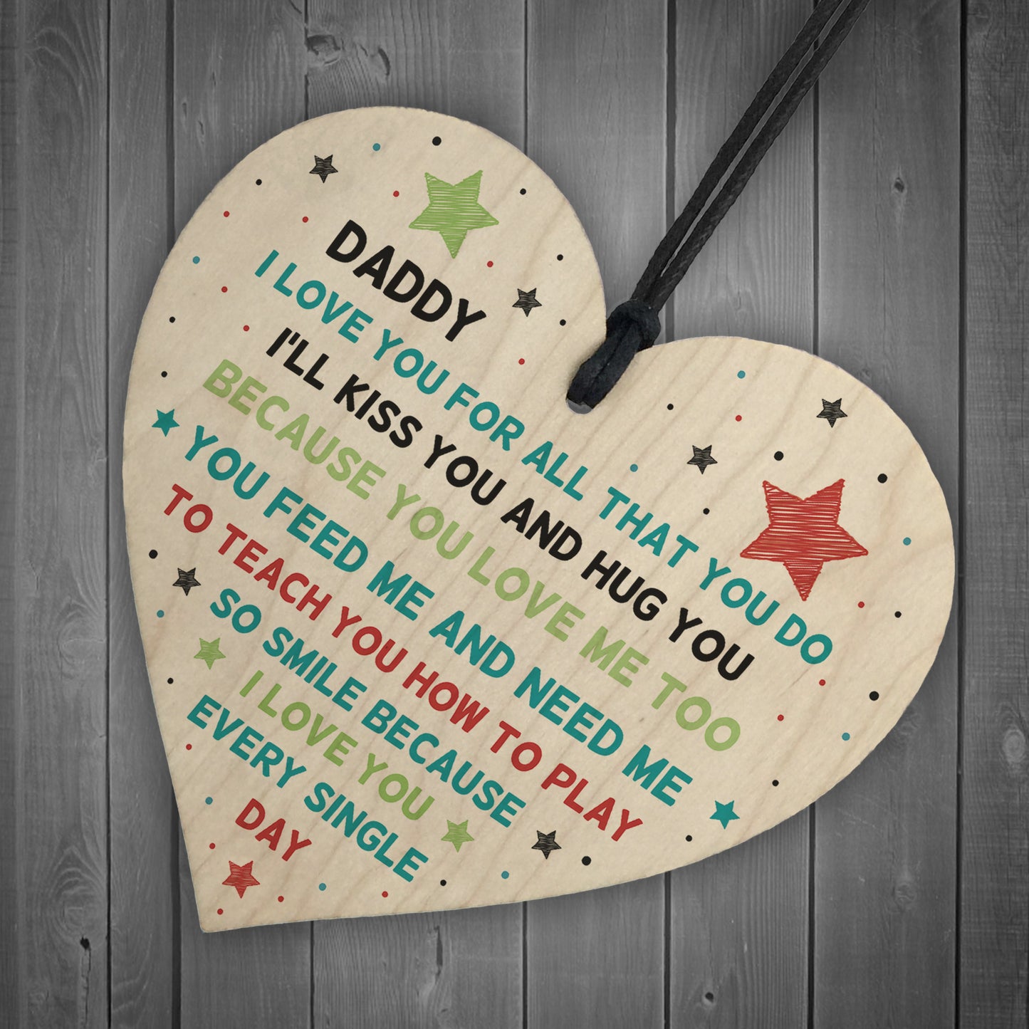 Special Gift For Dad Wooden Heart Fathers Day Gift For Dad