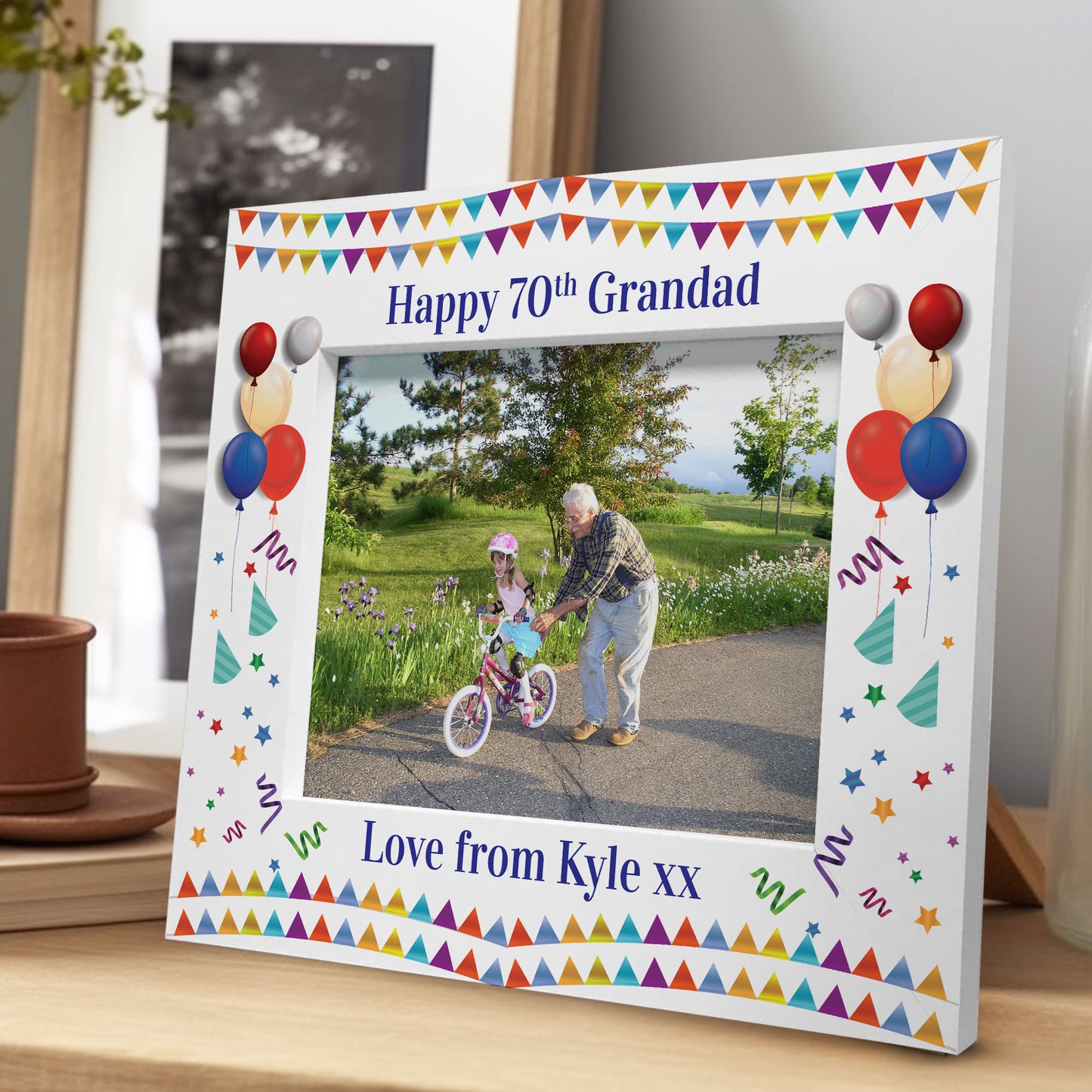 Grandad Gift For Birthday Wood Photo Frame 50th 60th 70th 80th