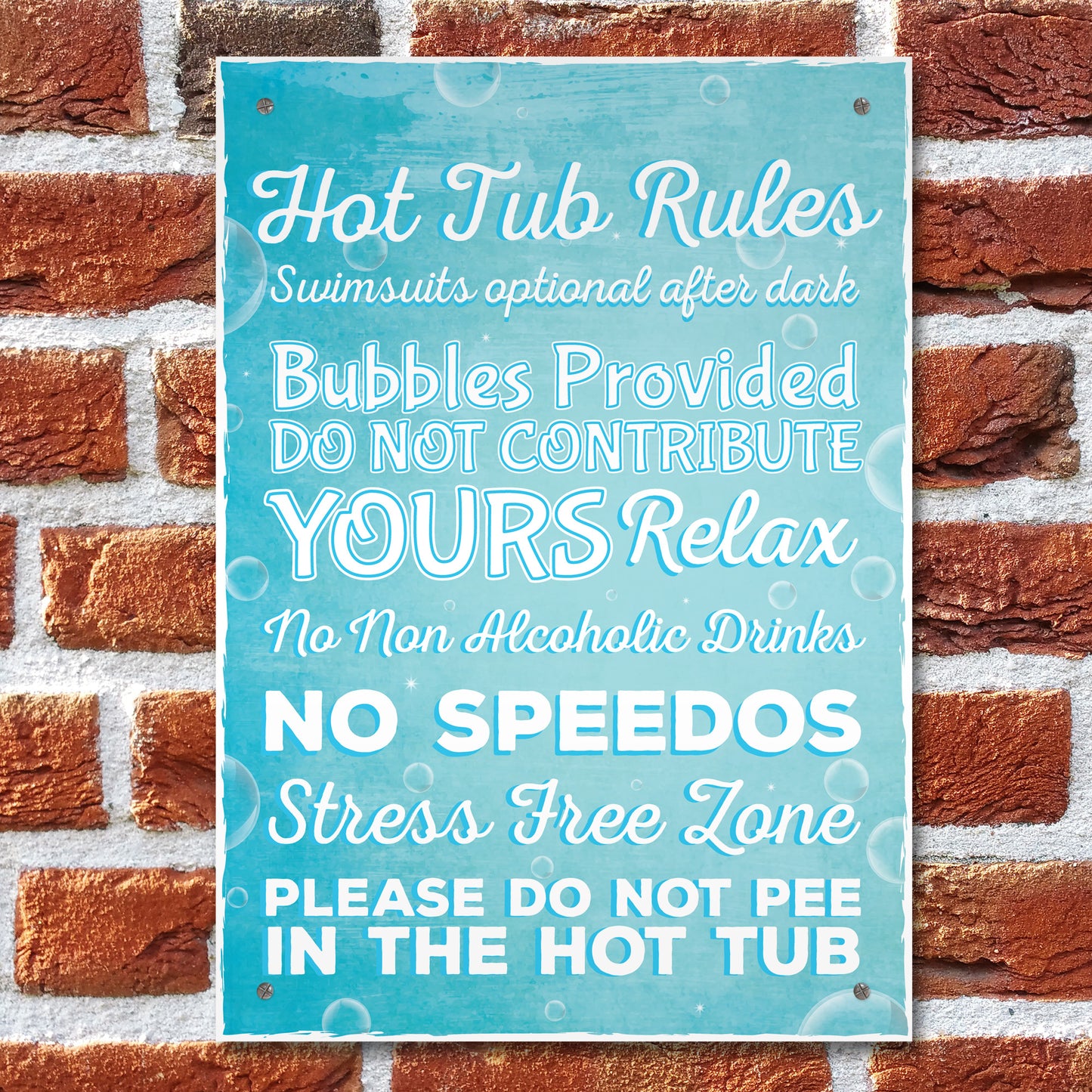 Hot Tub Rules Hanging Garden Shed Plaques SummerHouse Gifts