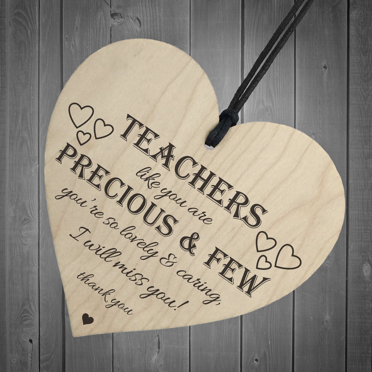 Teachers Are Precious Wooden Hanging Heart Thank You Plaque