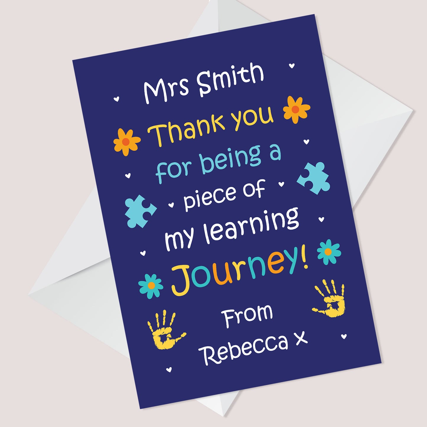 Teacher Thank You Card Personalised Teaching Assistant Nursery