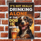 Funny Dog Drinking Hanging Wall Sign Pub Man Cave Home Bar Sign