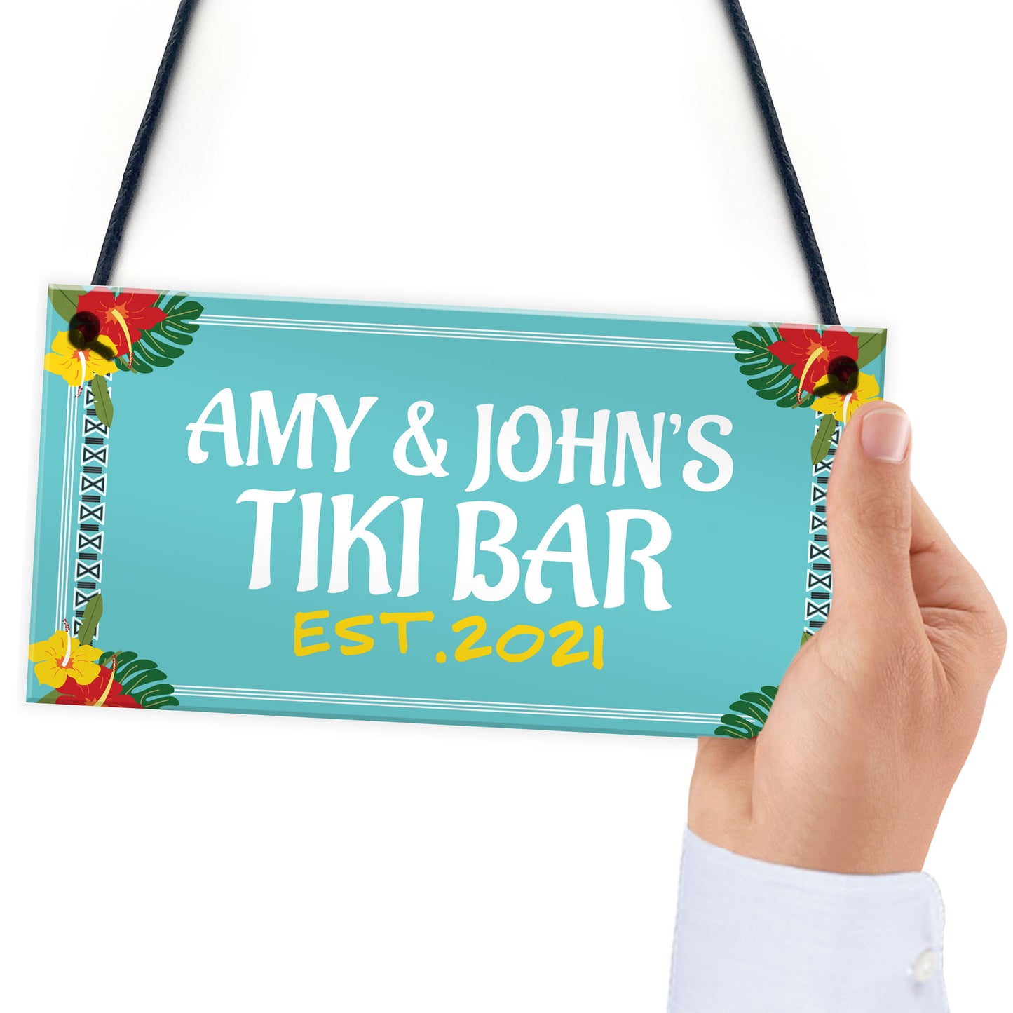 Colourful Tiki Bar Sign Personalised Garden Summerhouse Sign