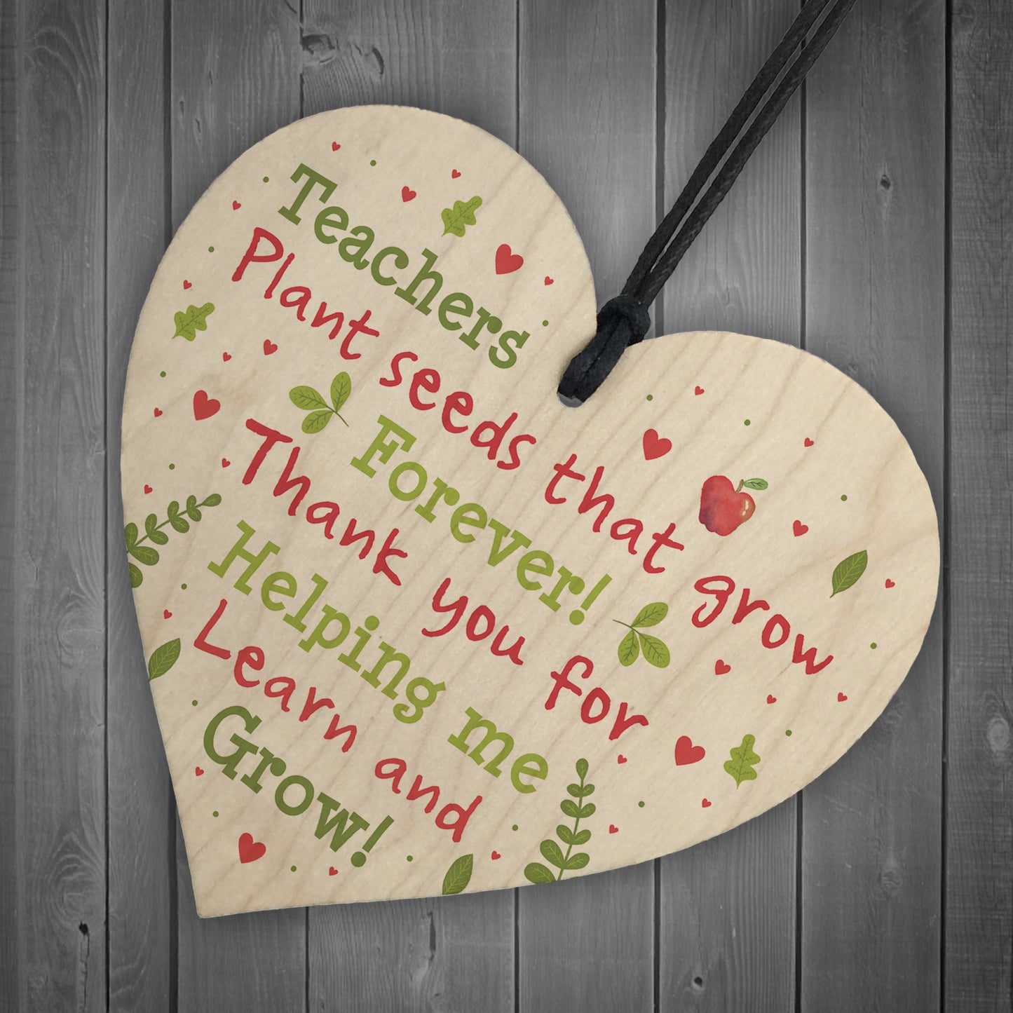 Thank You Teacher Gift Wooden Heart Leaving School Nursery Gift