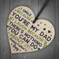 Cheeky Fathers Day Gift Wood Heart Funny Fathers Day Gift