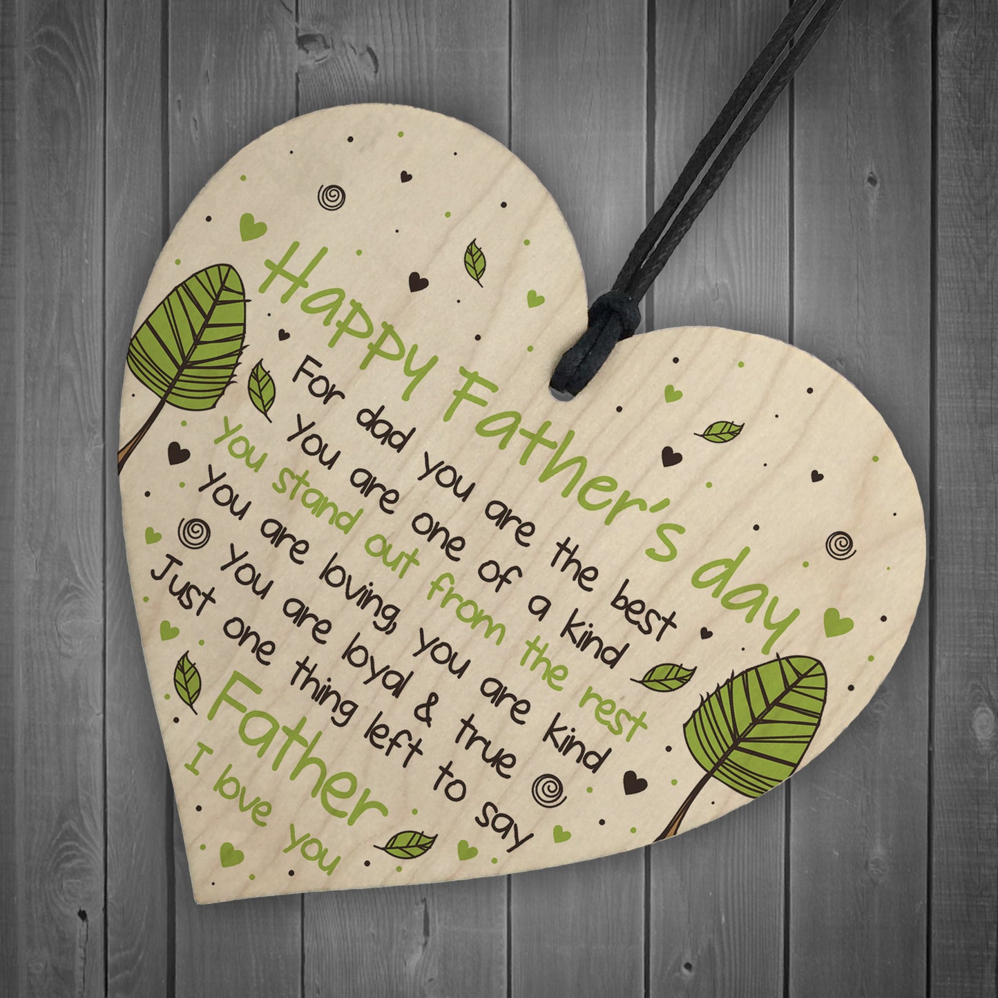 Fathers Day Gift Wooden Heart Fathers Day Card Gift For Dad