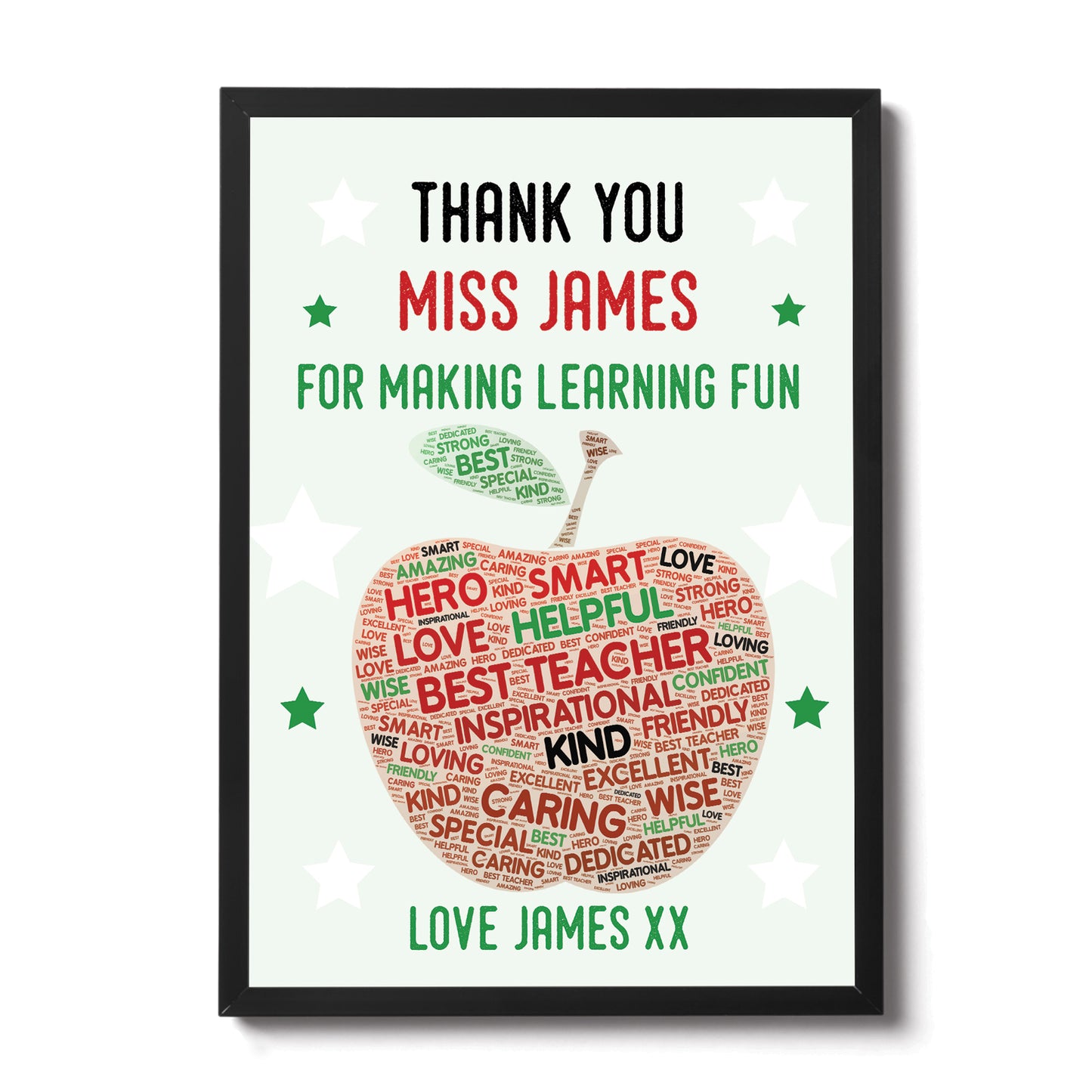 Personalised Teacher Gifts Framed Print Nursery Thank You Gifts