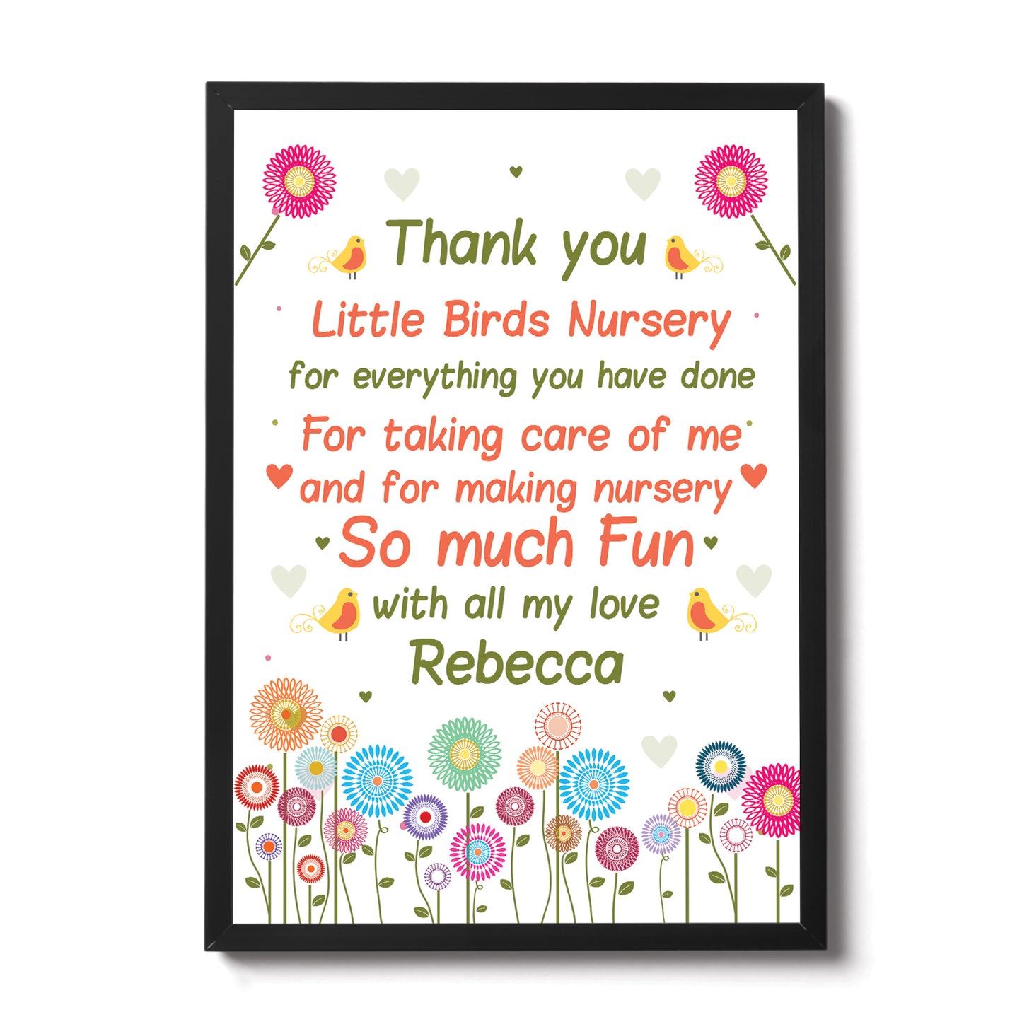 Personalised Teacher Nursery Pre School Thank You Gift Print