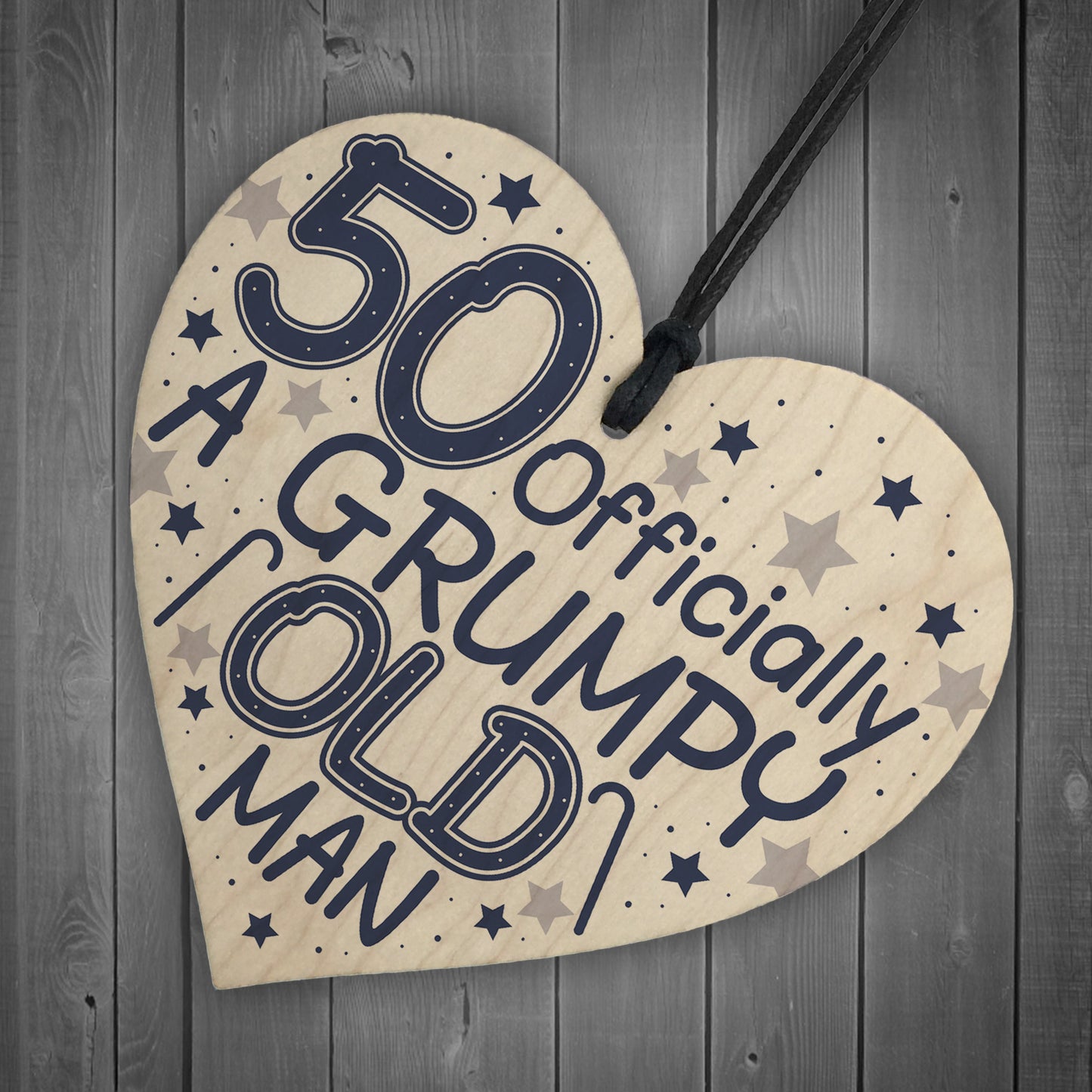 Rude 50th Birthday Funny Wooden Heart Birthday Gift Dad Uncle