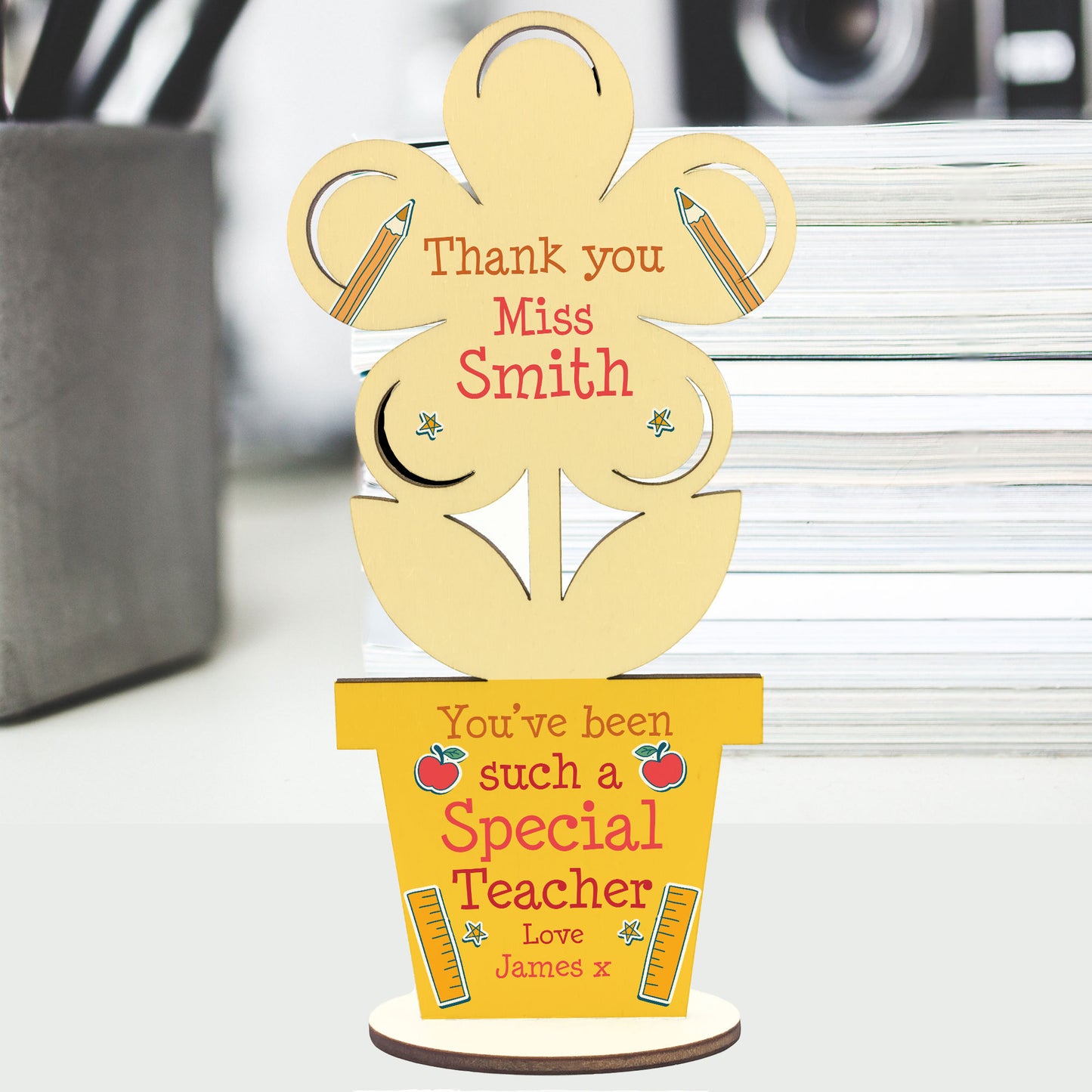 Special Teacher Gift Thank You Personalised Flower Leaving Gift