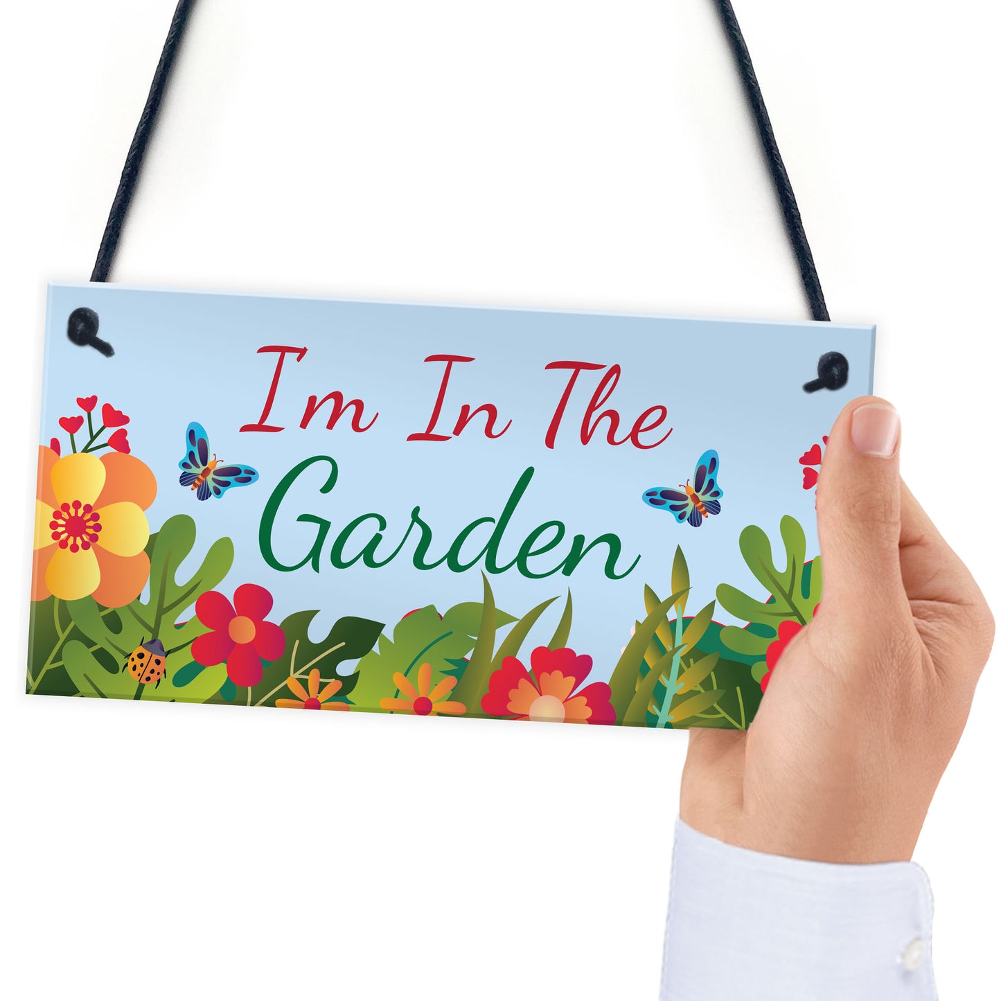 Im In The Garden Sign Hanging Wall Door Plaque Garden Shed