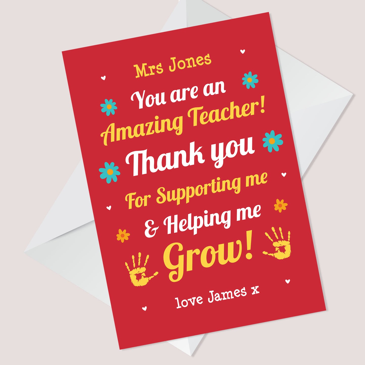 Thank You Teacher Card Personalised AMAZING Teacher Cards