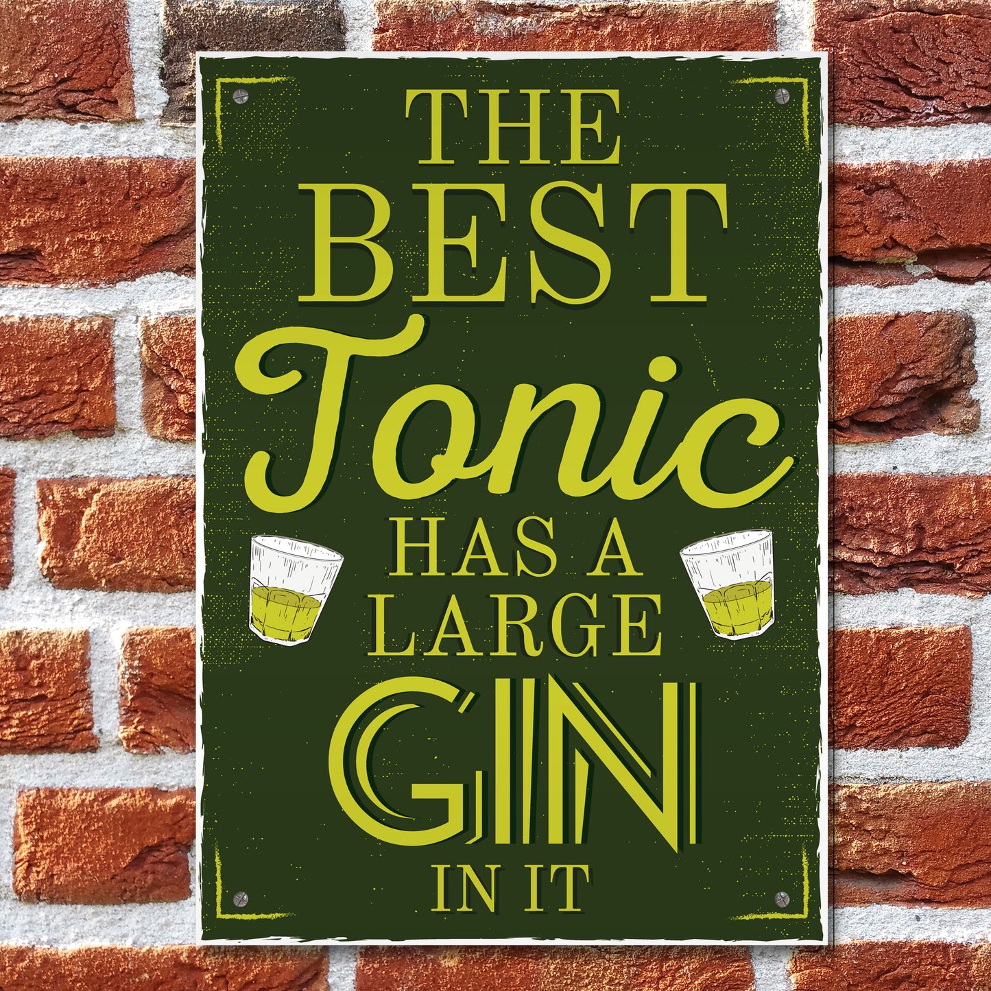 Best Gin Plaques Tonic Garden Party Bar Pub Wall Signs Friends