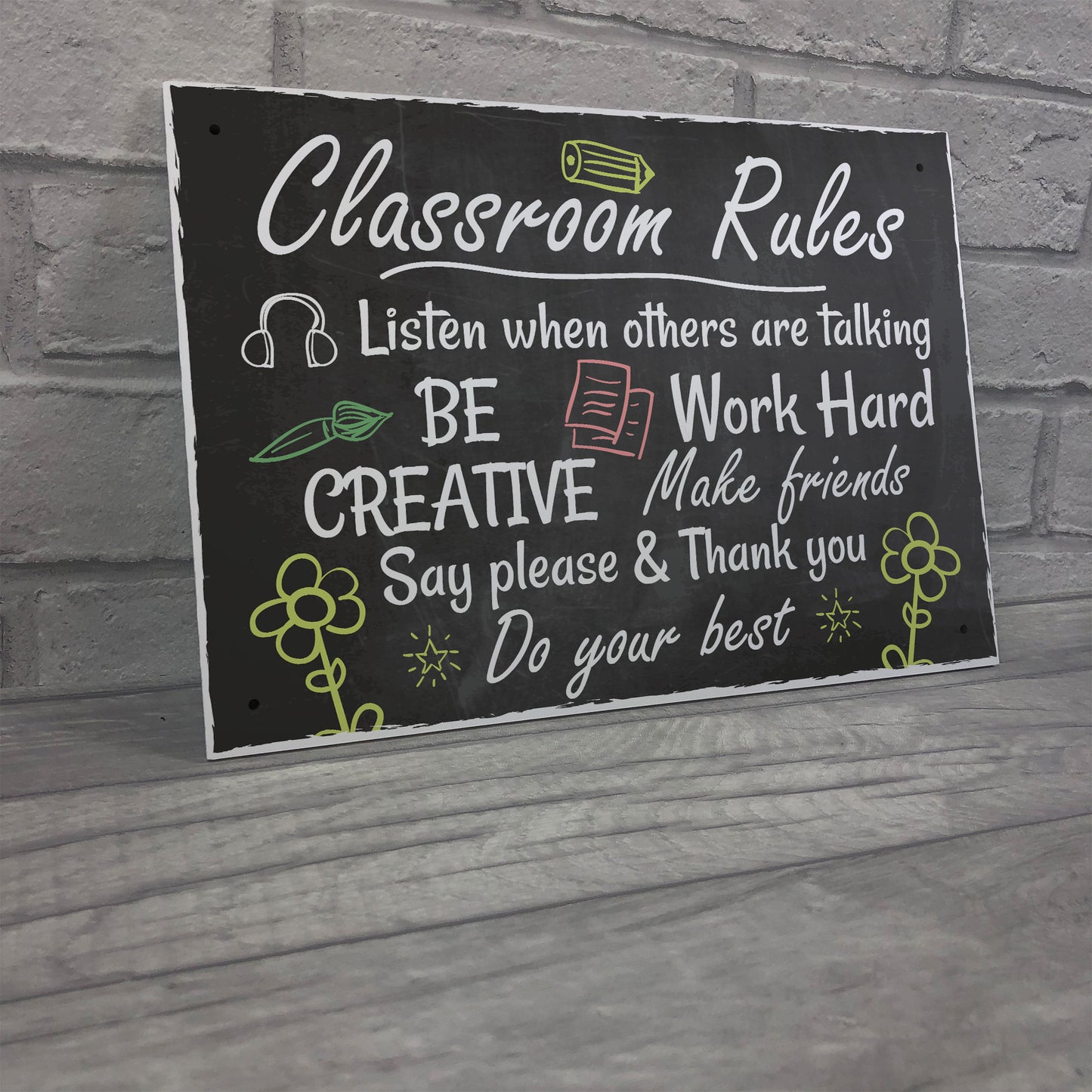 Handmade Classroom Rules Plaque Best Teacher School Nursery Sign