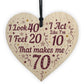70th Birthday Card And Wooden Heart Bundle Gift For Grandparent