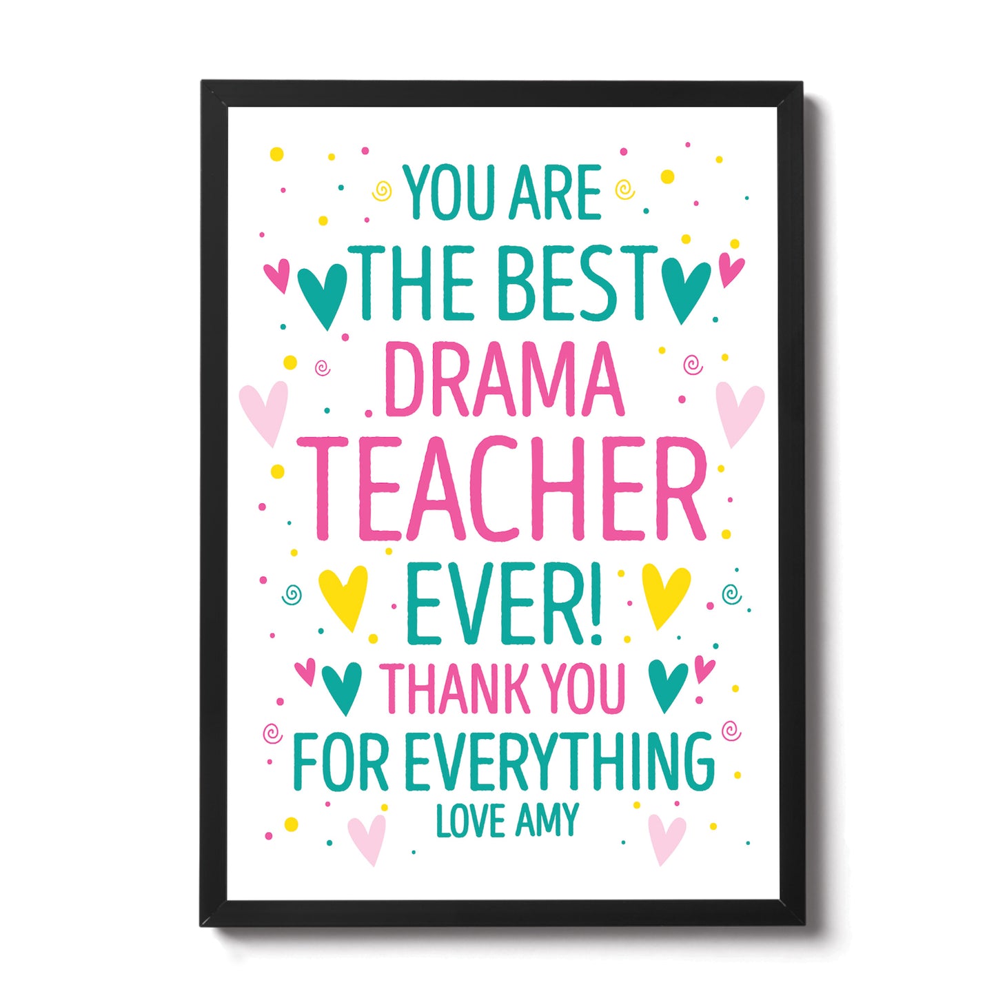 Personalised Thank You Print Gift Music Dance Drama Teacher Gift