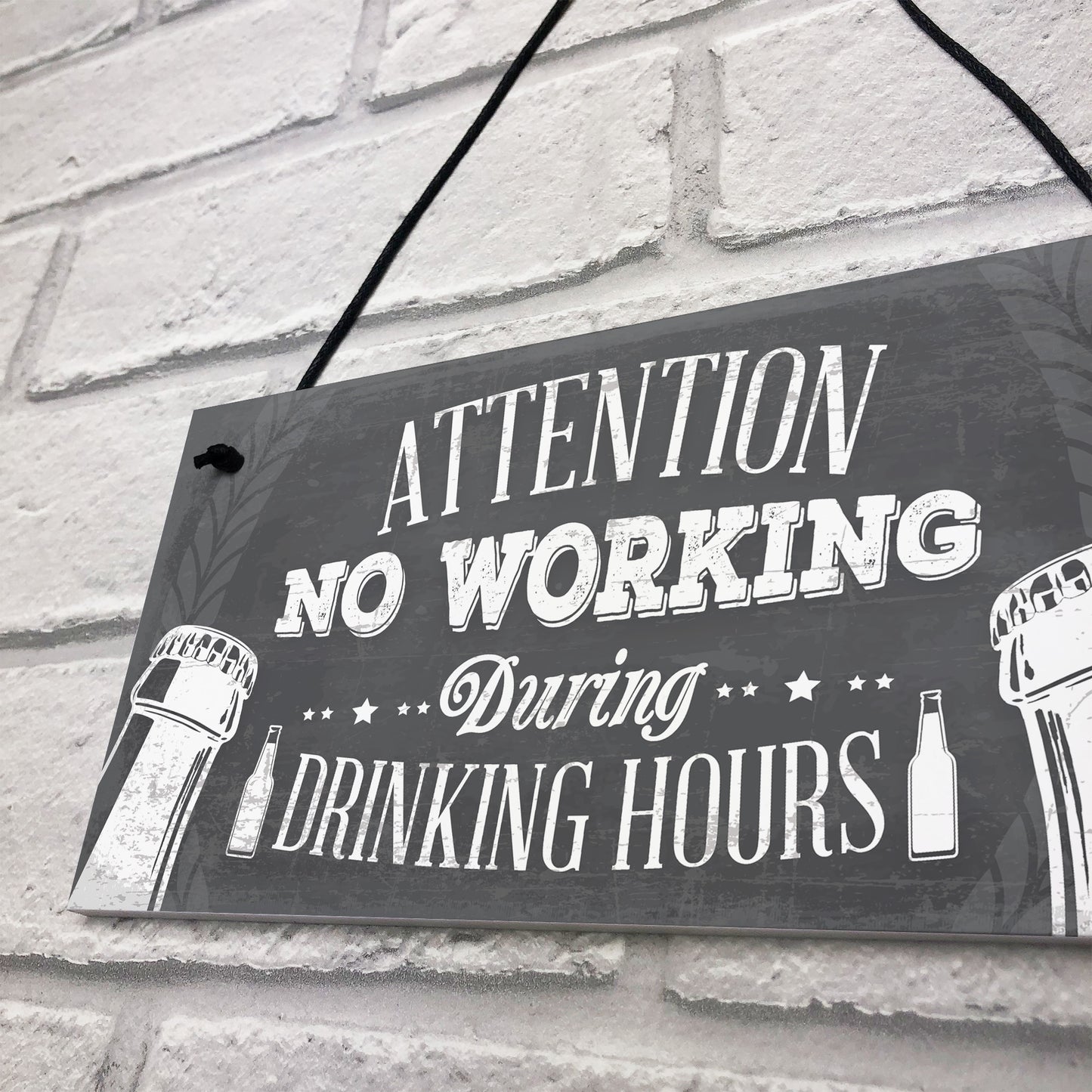 No Working Vintage Beer Plaque Garage Bar Pub Man Cave Sign